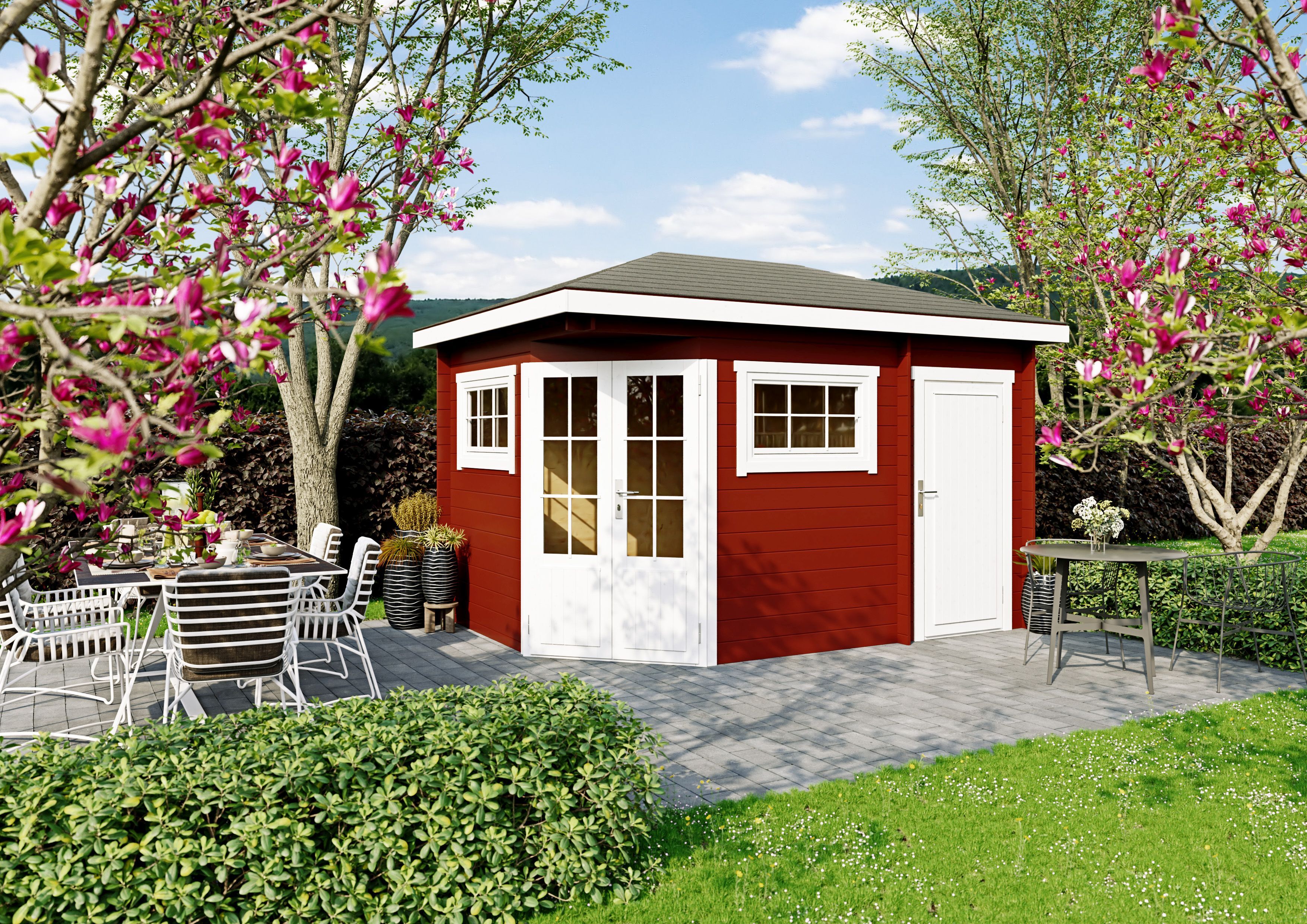 Fjordholz 5-Eck Holzgartenhaus Modell Evelyn 2D | 4x4m Unkategorisiert online kaufen Fjordholz 5-Eck Holzgartenhaus Modell Evelyn 2D | 4x4m Unkategorisiert online kaufen