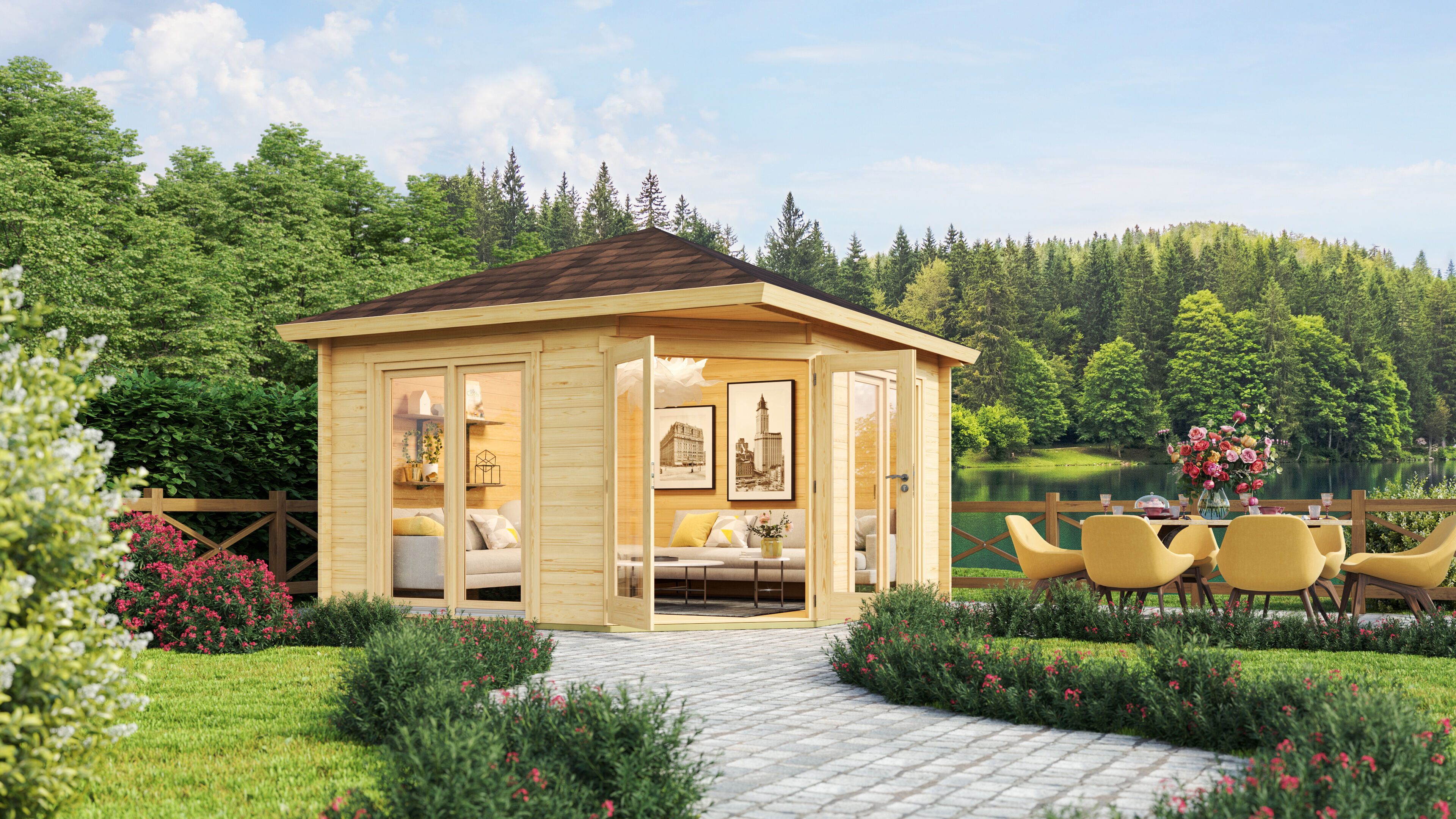 Fjordholz 5-Eck Holzgartenhaus Modell Fargo 44 B | 4x4m Unkategorisiert online kaufen Fjordholz 5-Eck Holzgartenhaus Modell Fargo 44 B | 4x4m Unkategorisiert online kaufen