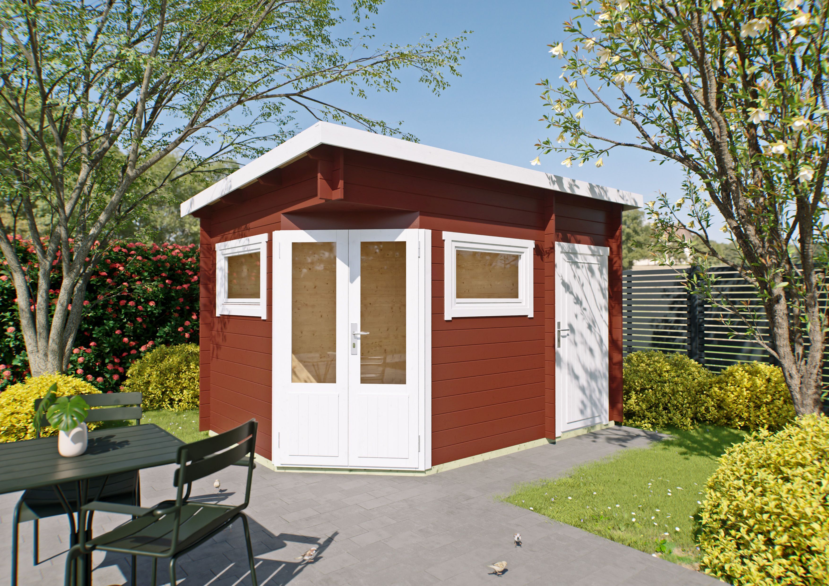 Fjordholz 5-Eck Holzgartenhaus Modell Leva 2D | 4x3m Unkategorisiert online kaufen Fjordholz 5-Eck Holzgartenhaus Modell Leva 2D | 4x3m Unkategorisiert online kaufen