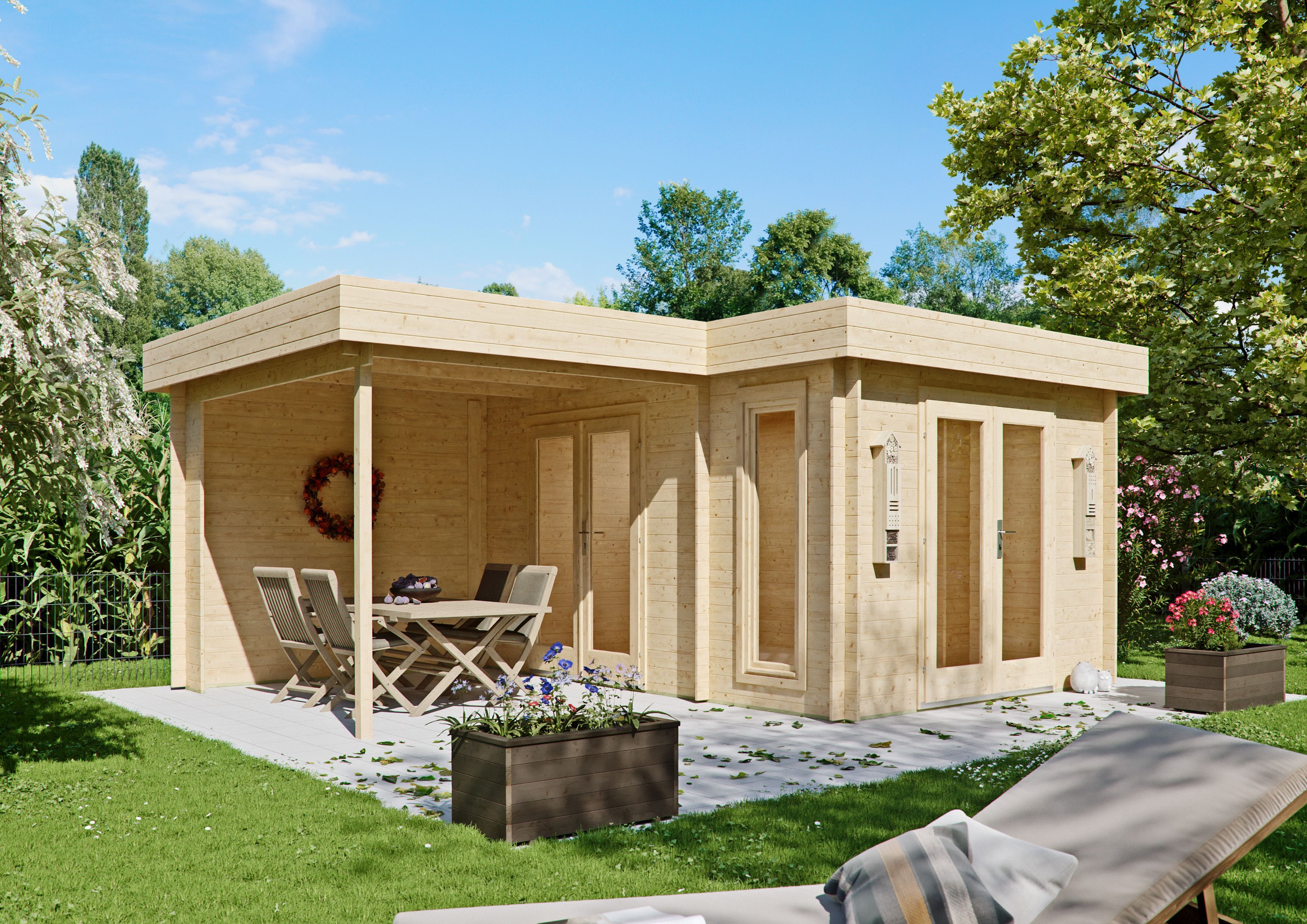Fjordholz Flachdach Holzgartenhaus Modell Wendy 28 | 5x4m Unkategorisiert online kaufen