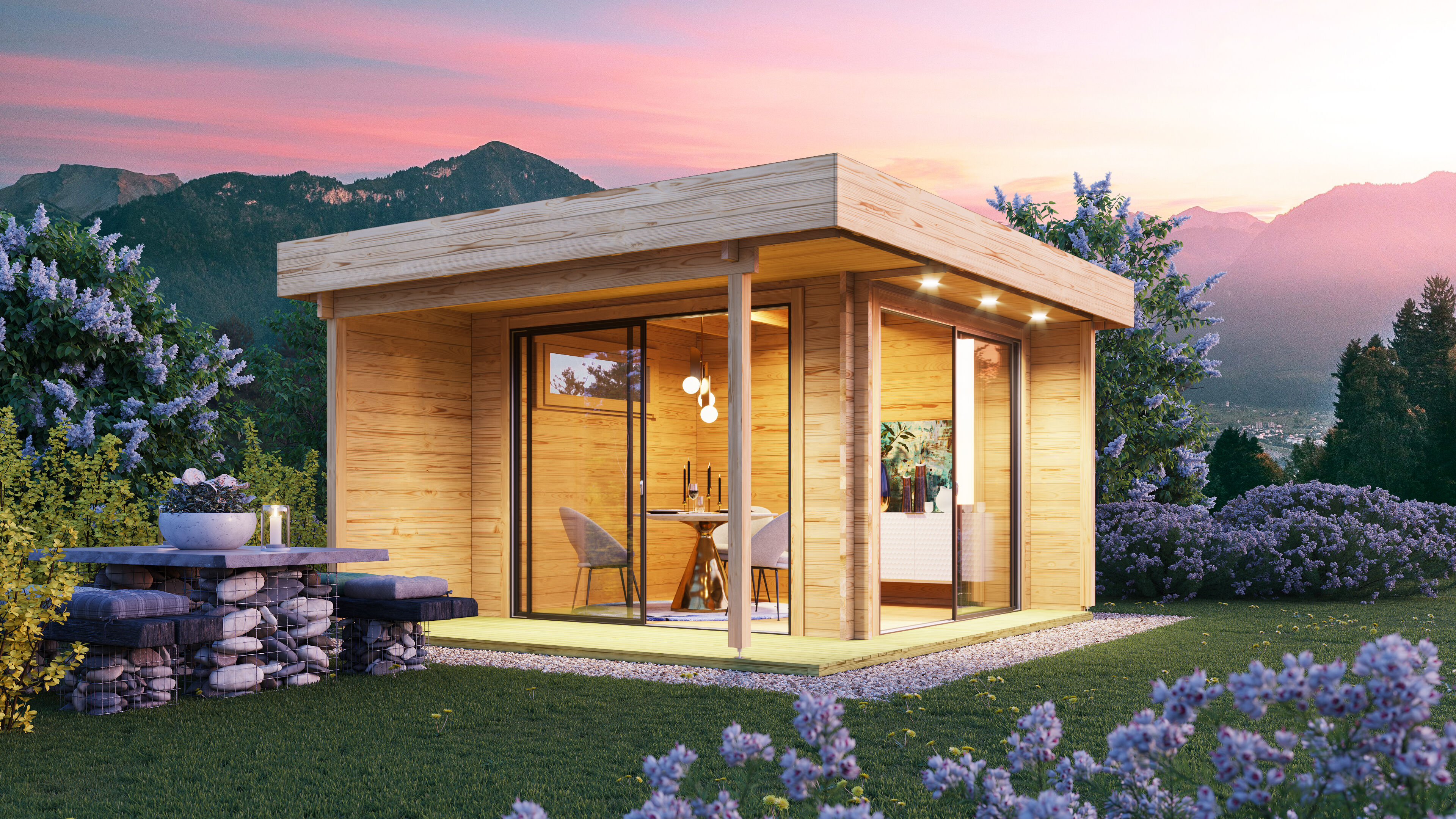 Fjordholz Holzgartenhaus Alu Concept Relax 44 D | 4x4m Unkategorisiert online kaufen