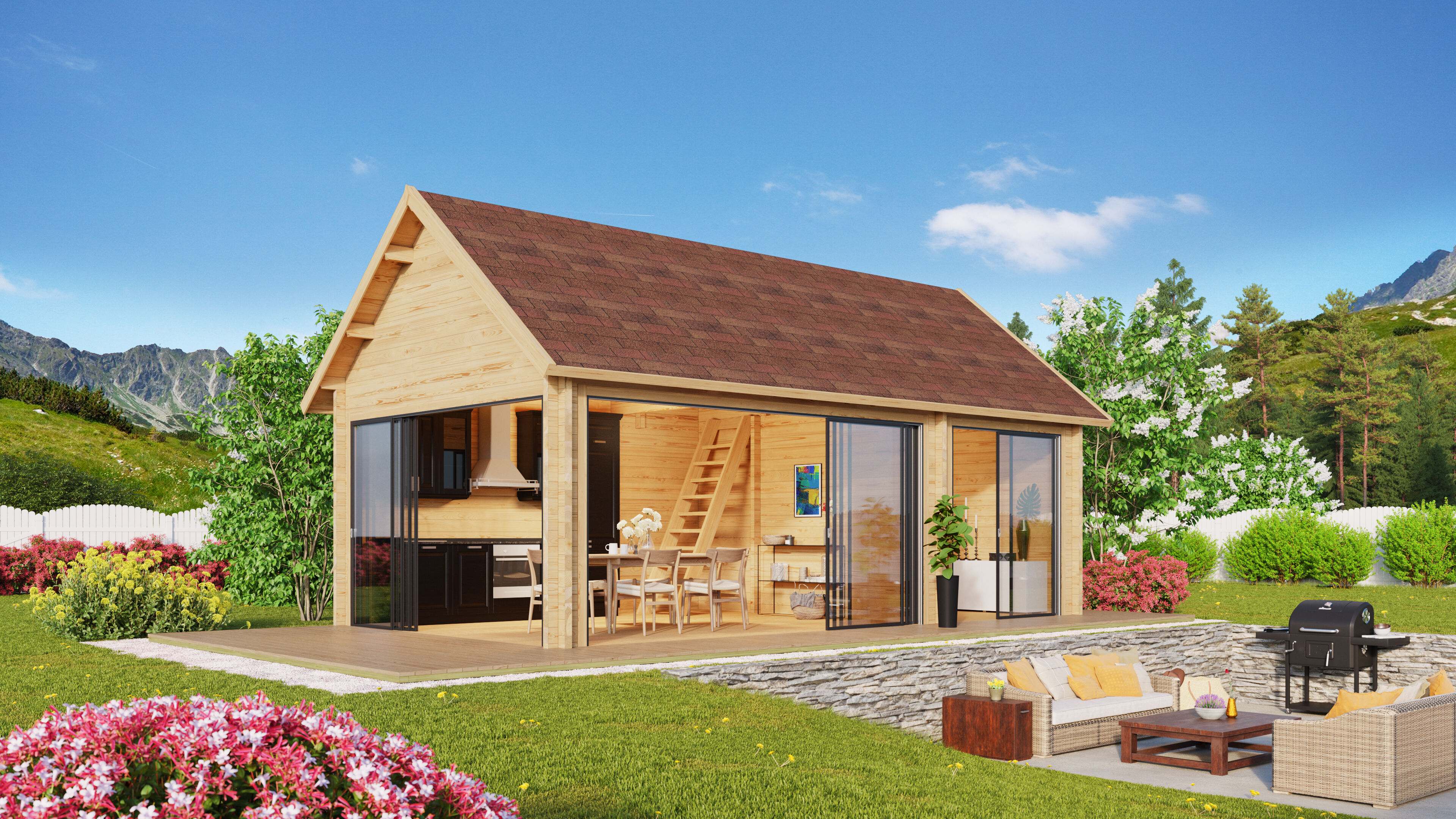 Fjordholz Holzgartenhaus Lounge Marek | 8x5m Unkategorisiert online kaufen Fjordholz Holzgartenhaus Lounge Marek | 8x5m Unkategorisiert online kaufen