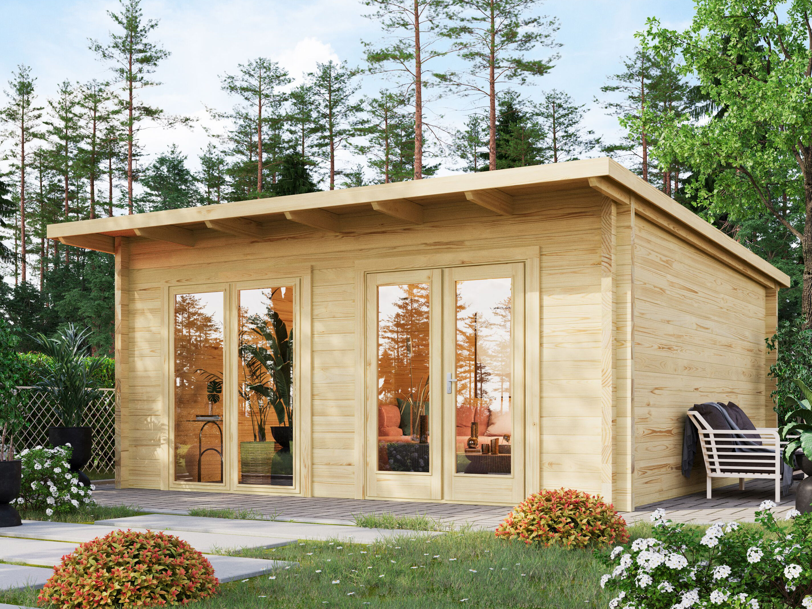 Fjordholz Holzgartenhaus Modell Berlin 70 D Modern mit | 5x5m Unkategorisiert online kaufen