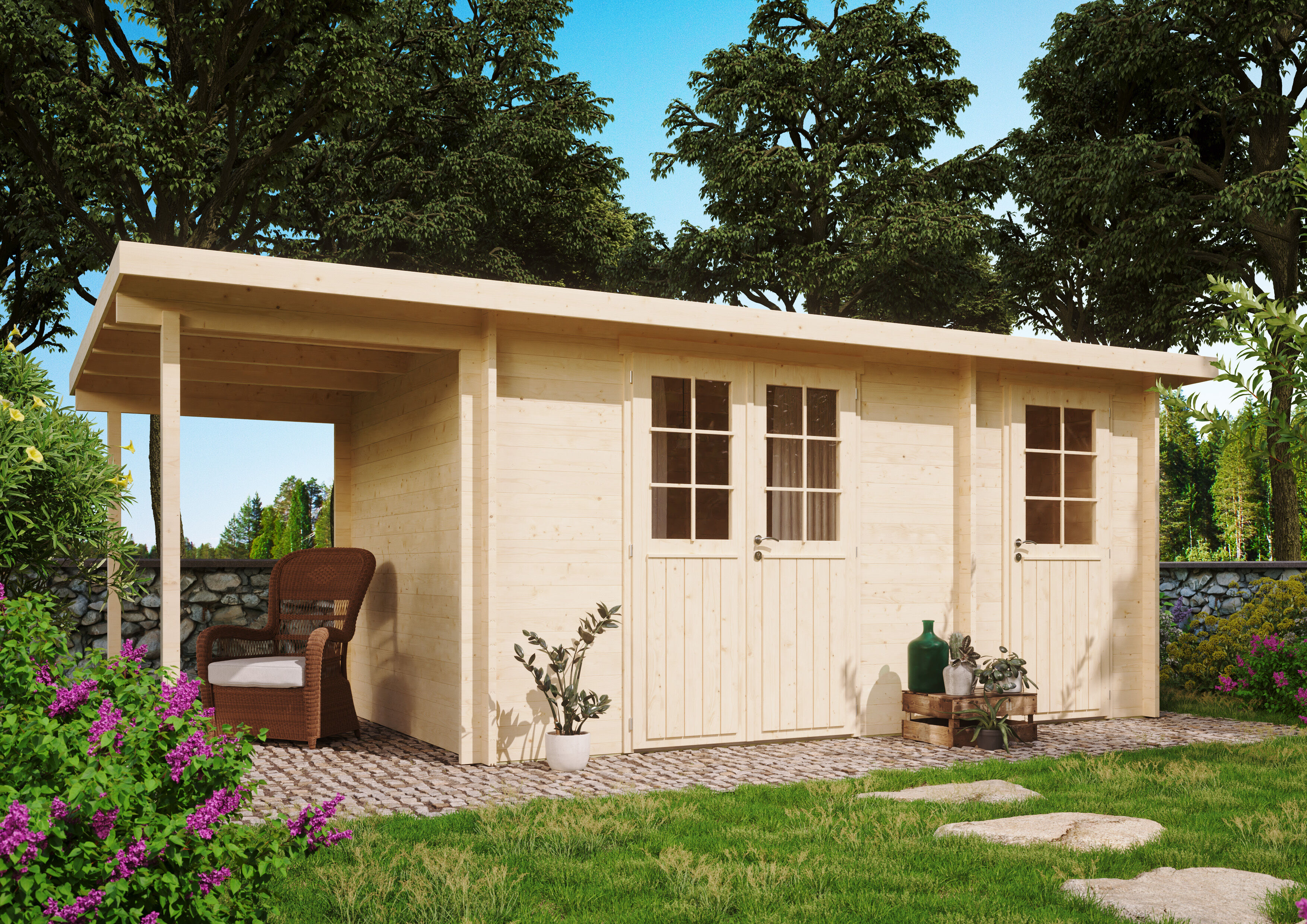 Fjordholz Holzgartenhaus Modell Carin 44 B +SD | 6x3m Unkategorisiert online kaufen