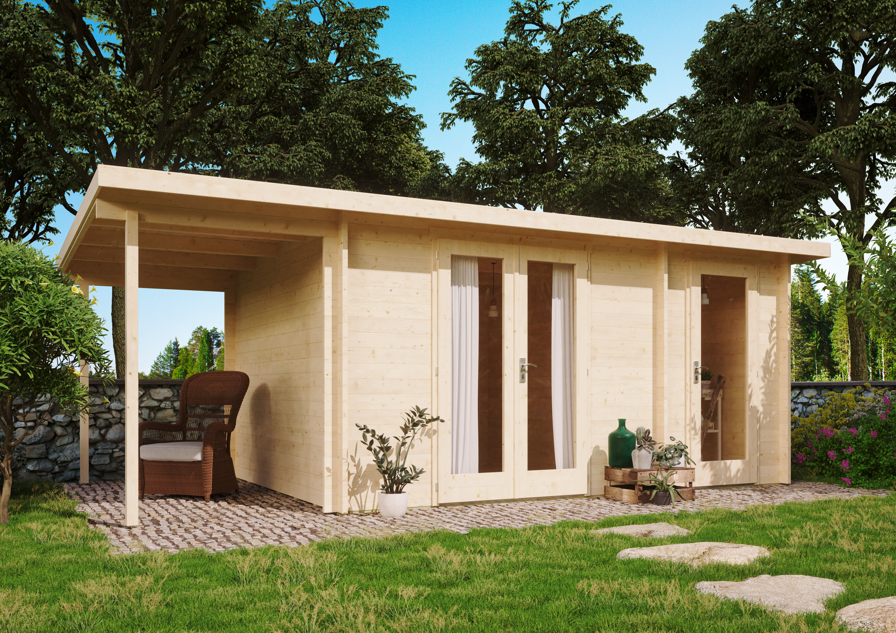 Fjordholz Holzgartenhaus Modell Carin 44 C +SD | 6x3m Unkategorisiert online kaufen