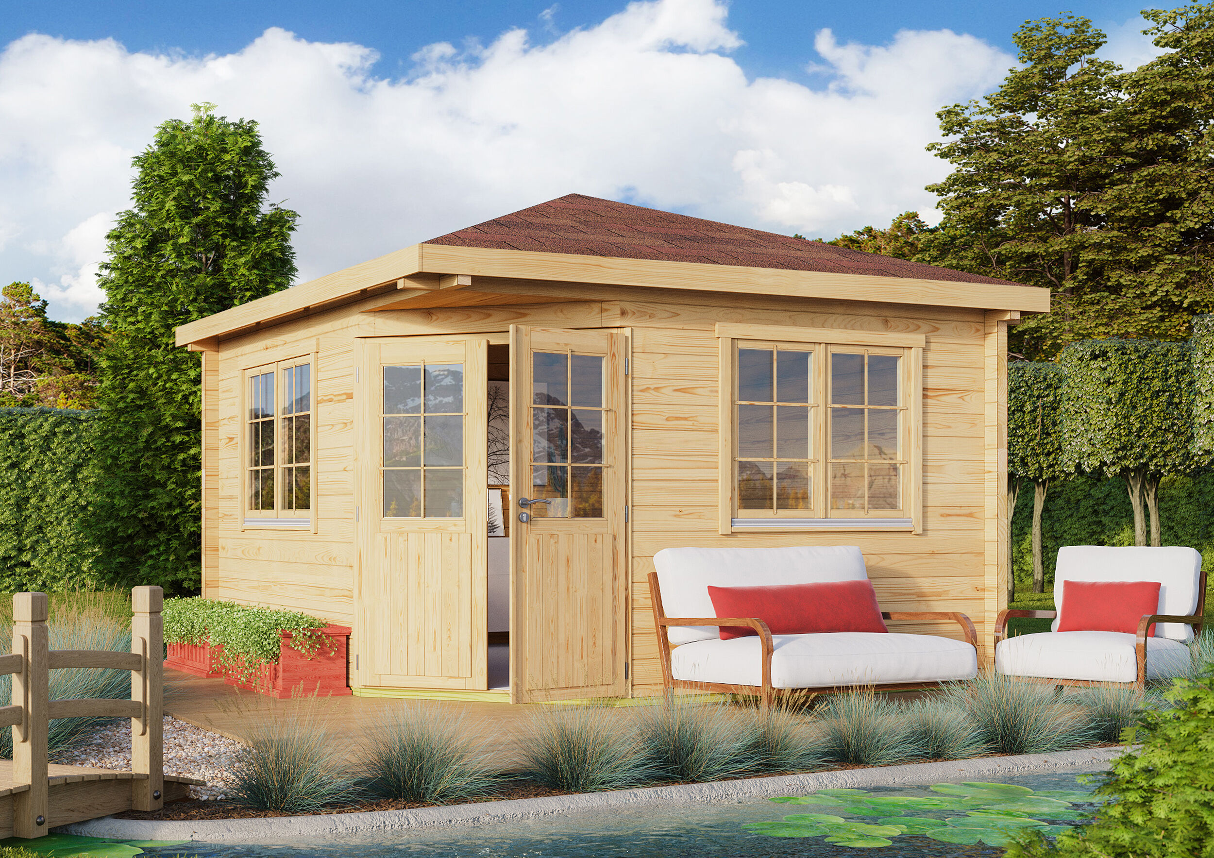 Fjordholz Holzgartenhaus Modell Fargo 44 A | 3x3m Unkategorisiert online kaufen