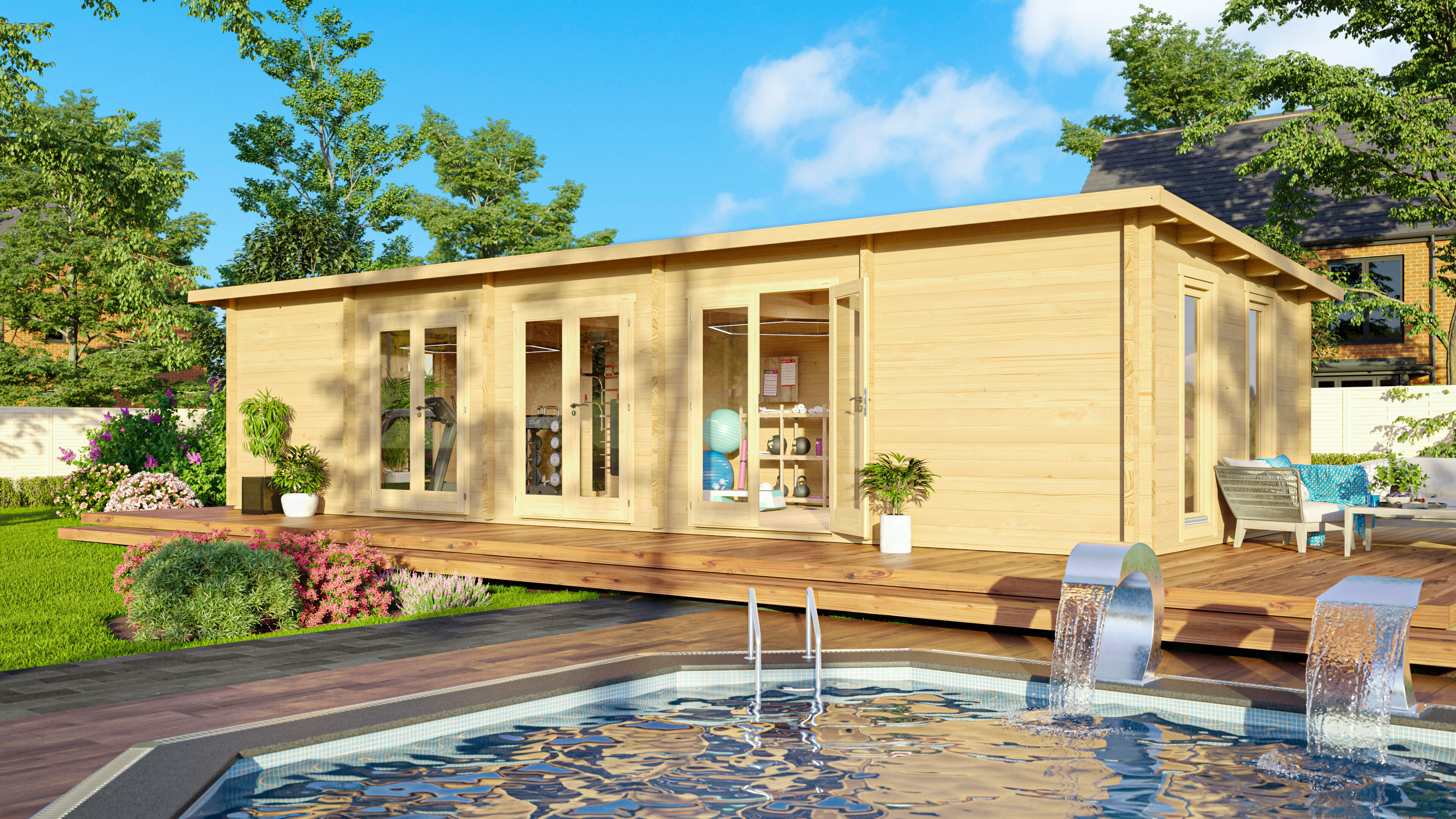 Fjordholz Holzgartenhaus Modell Game Room 44 | 10x4m Unkategorisiert online kaufen Fjordholz Holzgartenhaus Modell Game Room 44 | 10x4m Unkategorisiert online kaufen