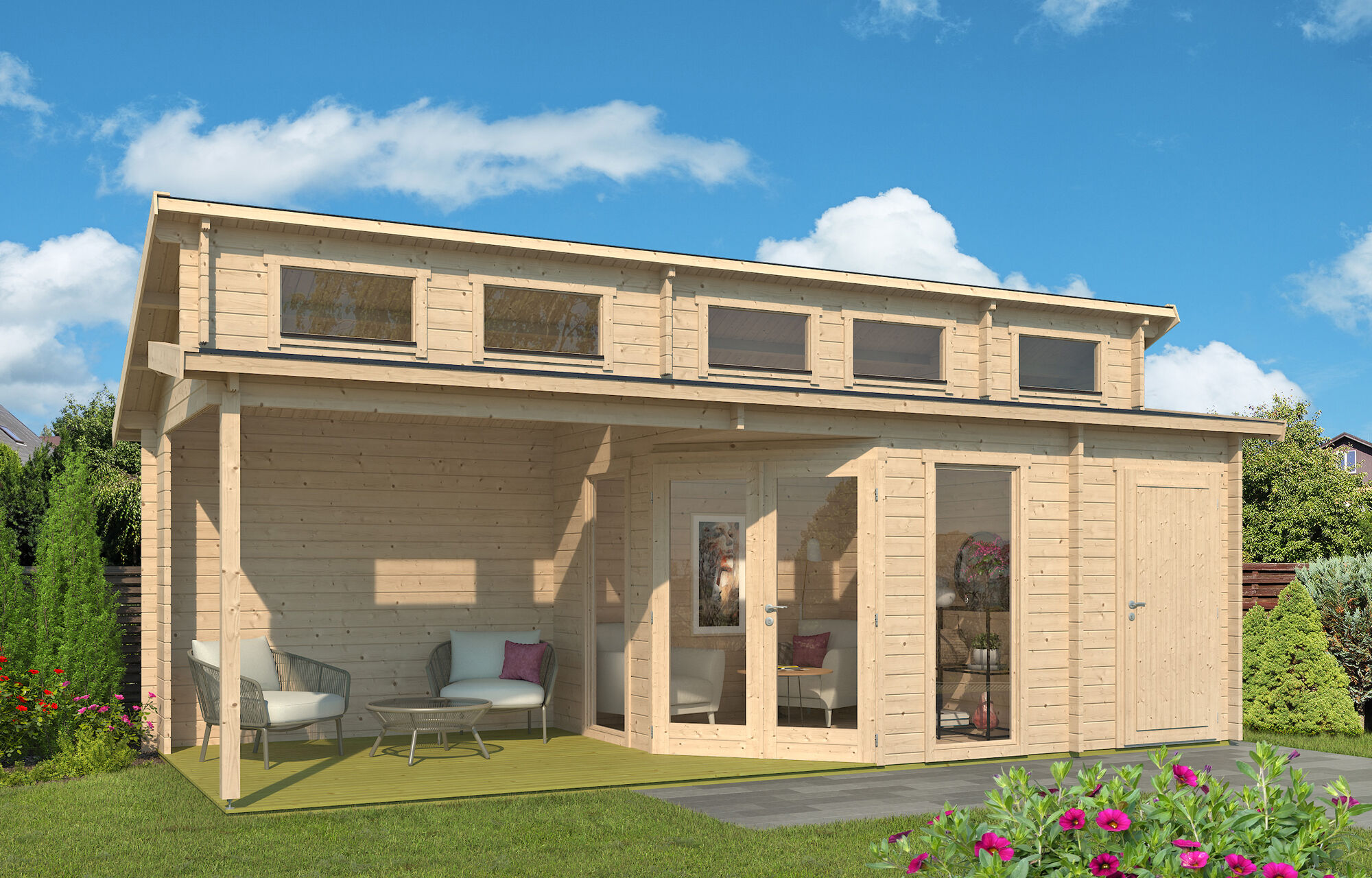 Fjordholz Holzgartenhaus Modell Kono 44 D | 7x3m Unkategorisiert online kaufen