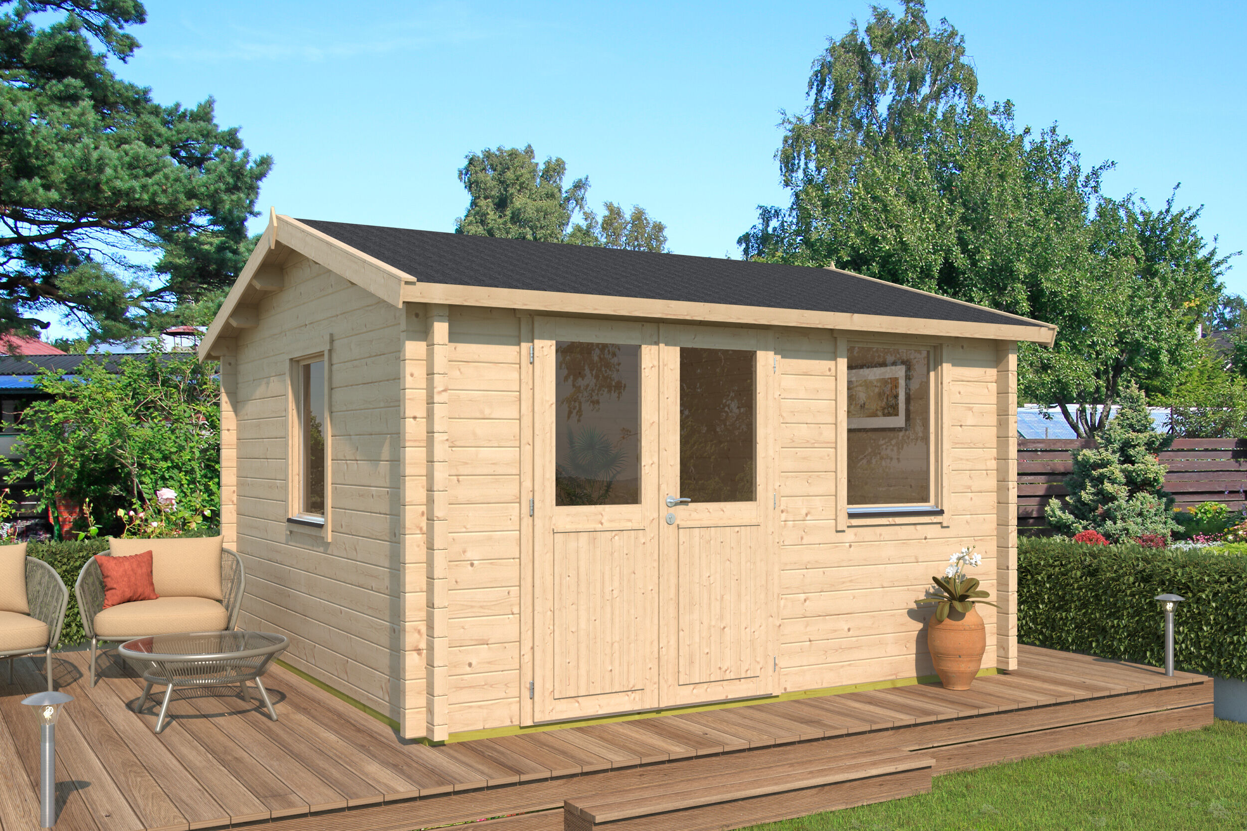 Fjordholz Holzgartenhaus Modell Narvic 70 D | 4x3m Unkategorisiert online kaufen