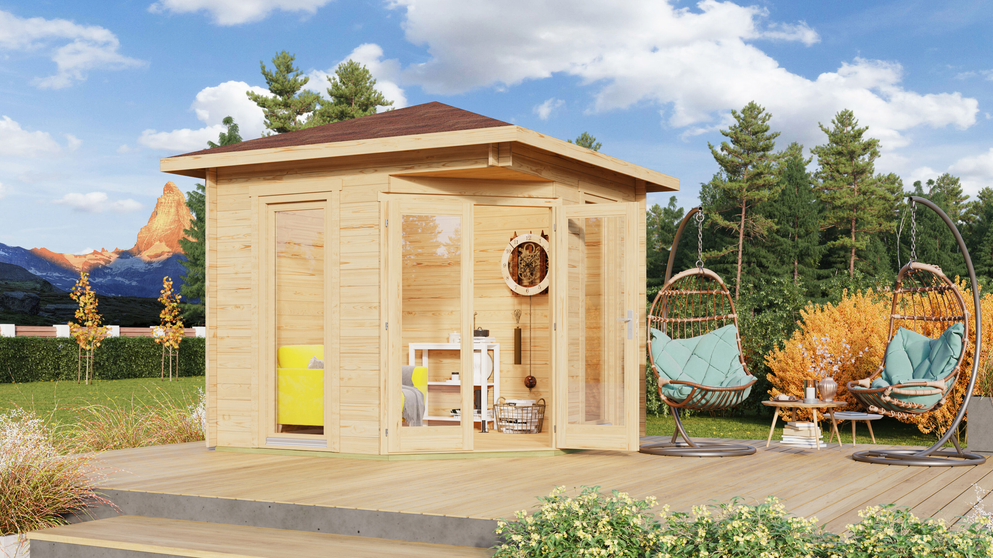 Fjordholz Holzgartenhaus Modell Nelly 44 D | 3x3m Unkategorisiert online kaufen