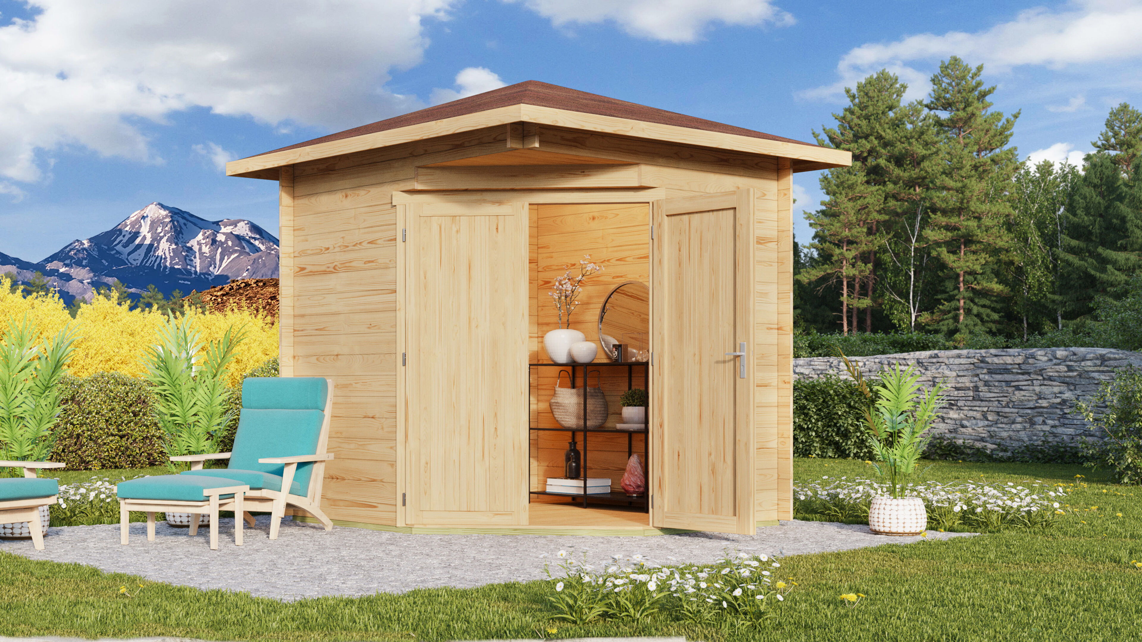 Fjordholz Holzgartenhaus Modell Nina 44 A | 3x3m Unkategorisiert online kaufen