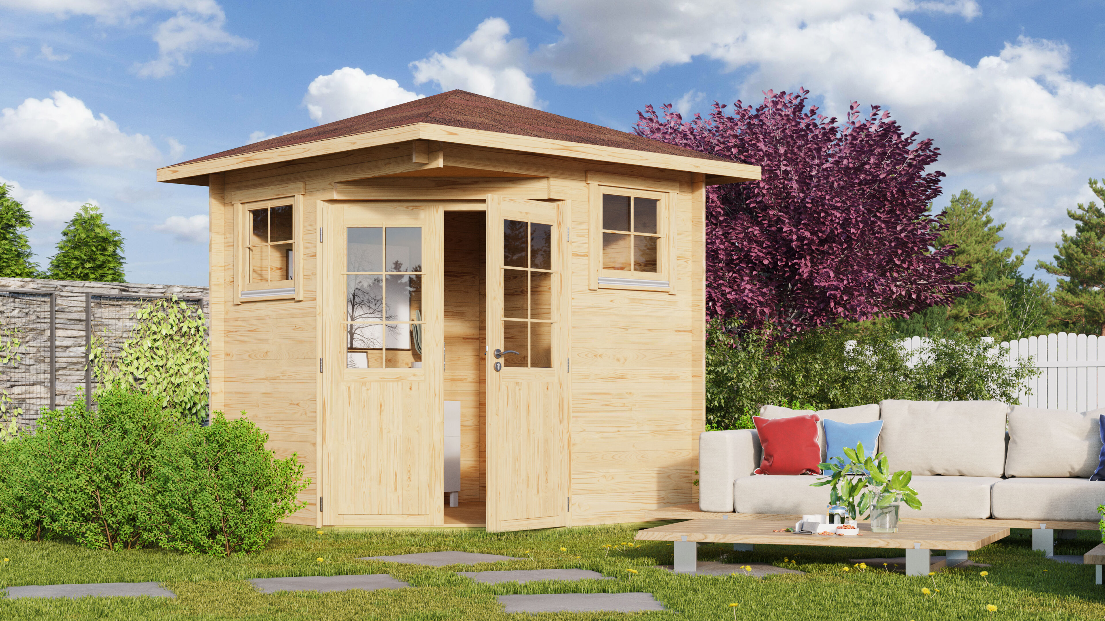 Fjordholz Holzgartenhaus Modell Nina 44 C | 3x3m Unkategorisiert online kaufen