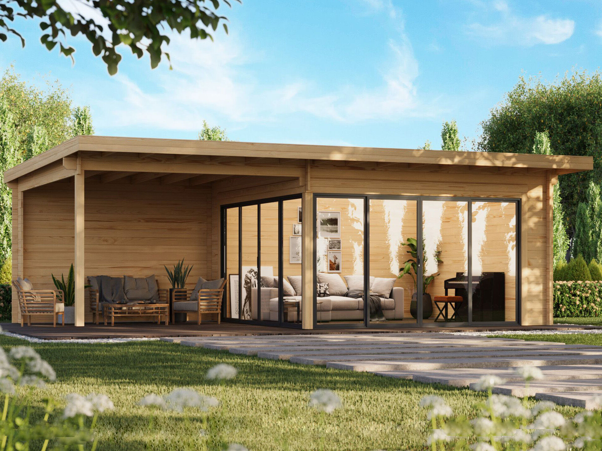 Fjordholz Holzgartenhaus Modell Office IsoSlide 10 SD | 8x5m Unkategorisiert online kaufen