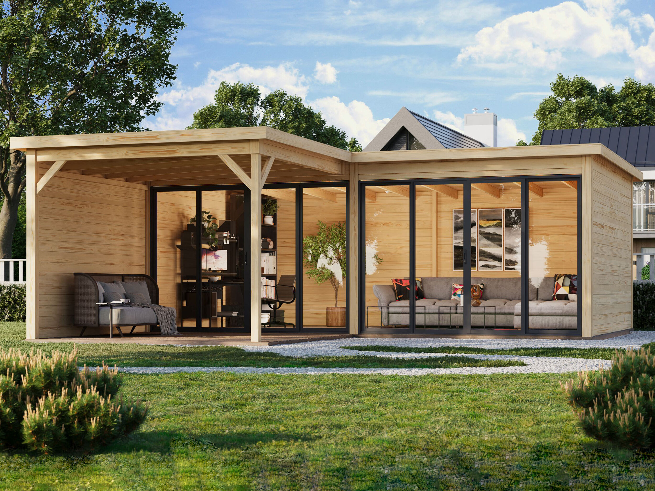 Fjordholz Holzgartenhaus Modell Office IsoSlide 11 VD | 6x4m Unkategorisiert online kaufen