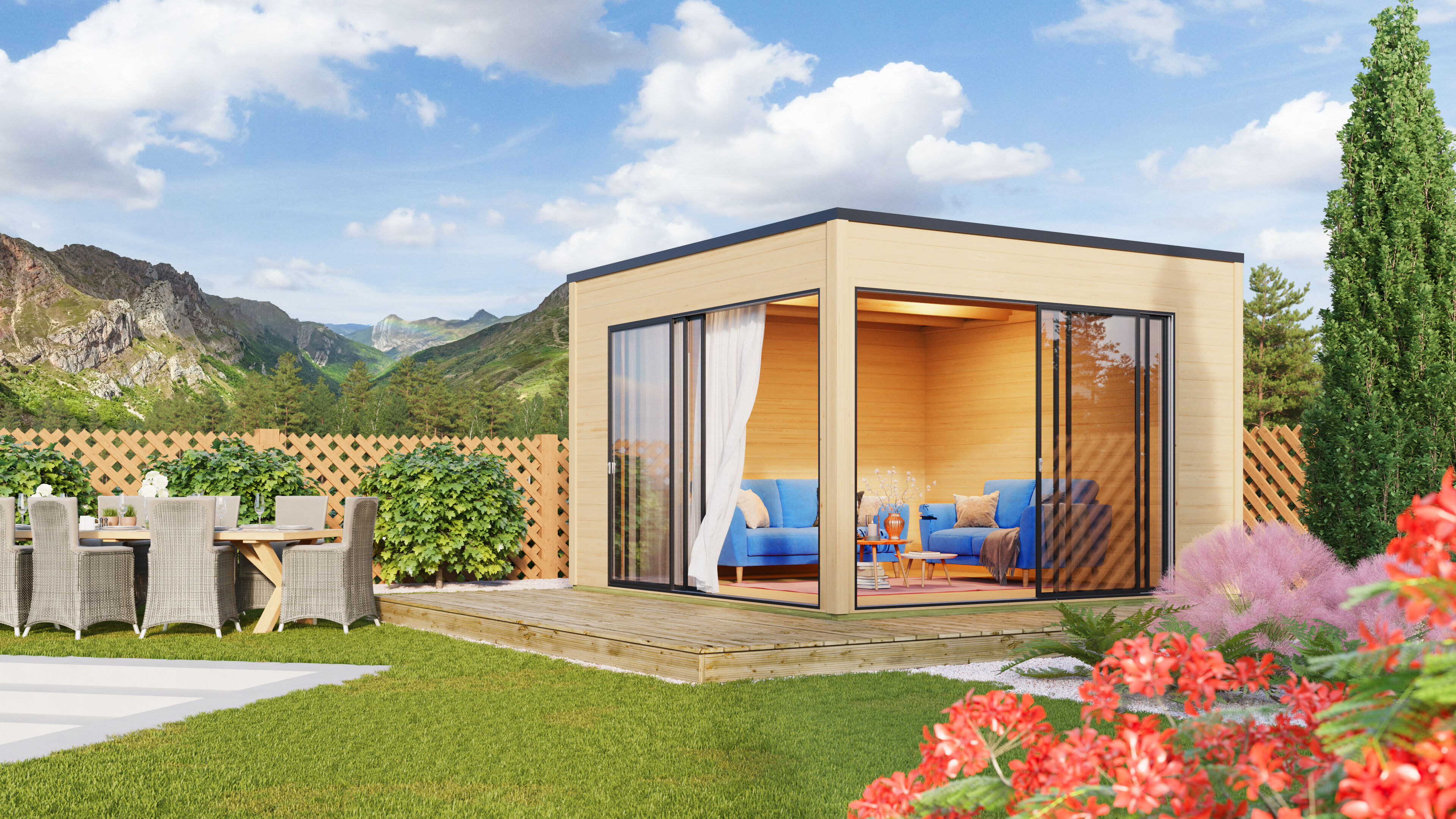 Fjordholz Holzgartenhaus Modell Q-BIC Alu 44 B | 4x4m Unkategorisiert online kaufen