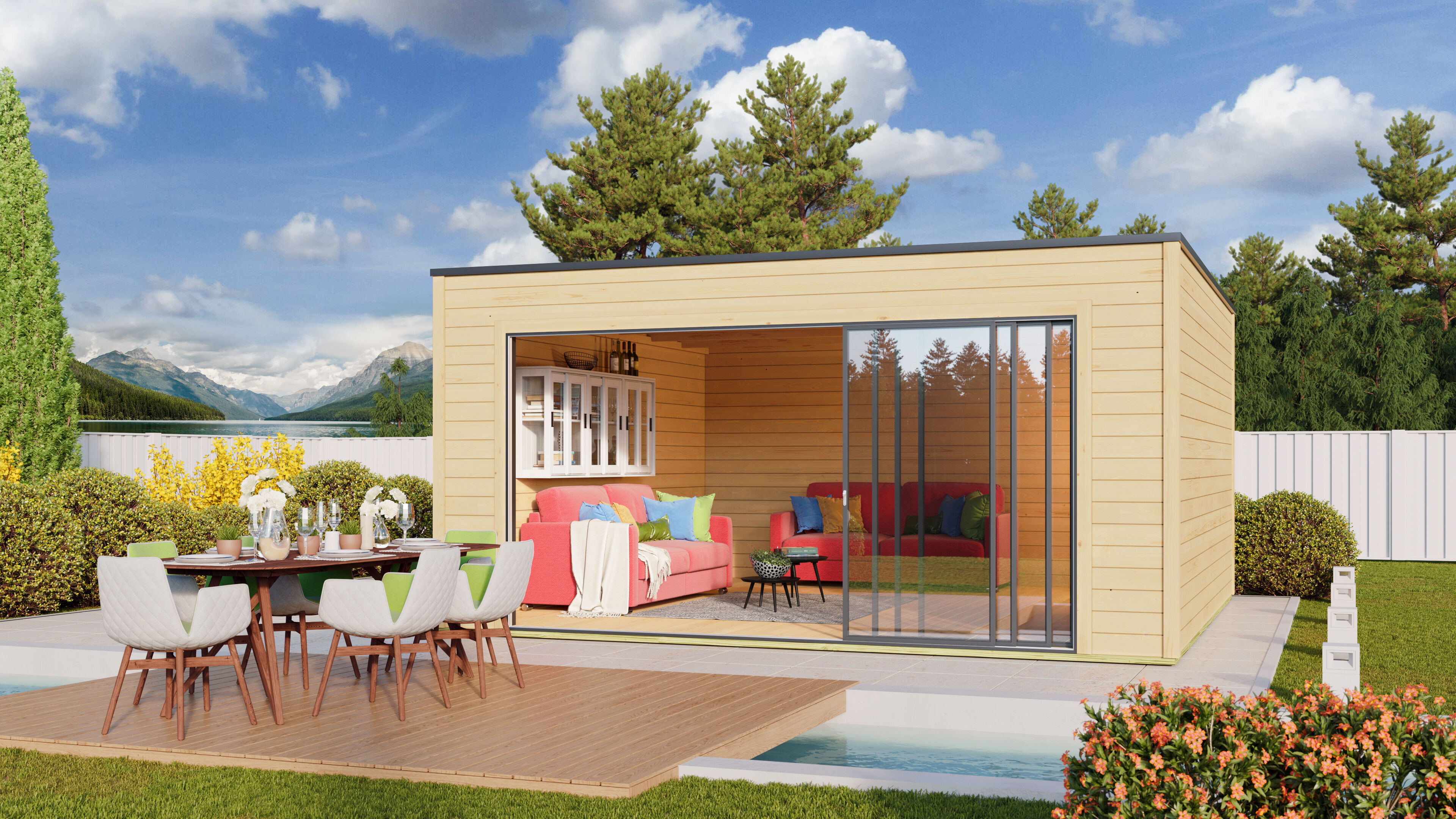 Fjordholz Holzgartenhaus Modell Q-BIC Alu 44 E | 5x5m Unkategorisiert online kaufen