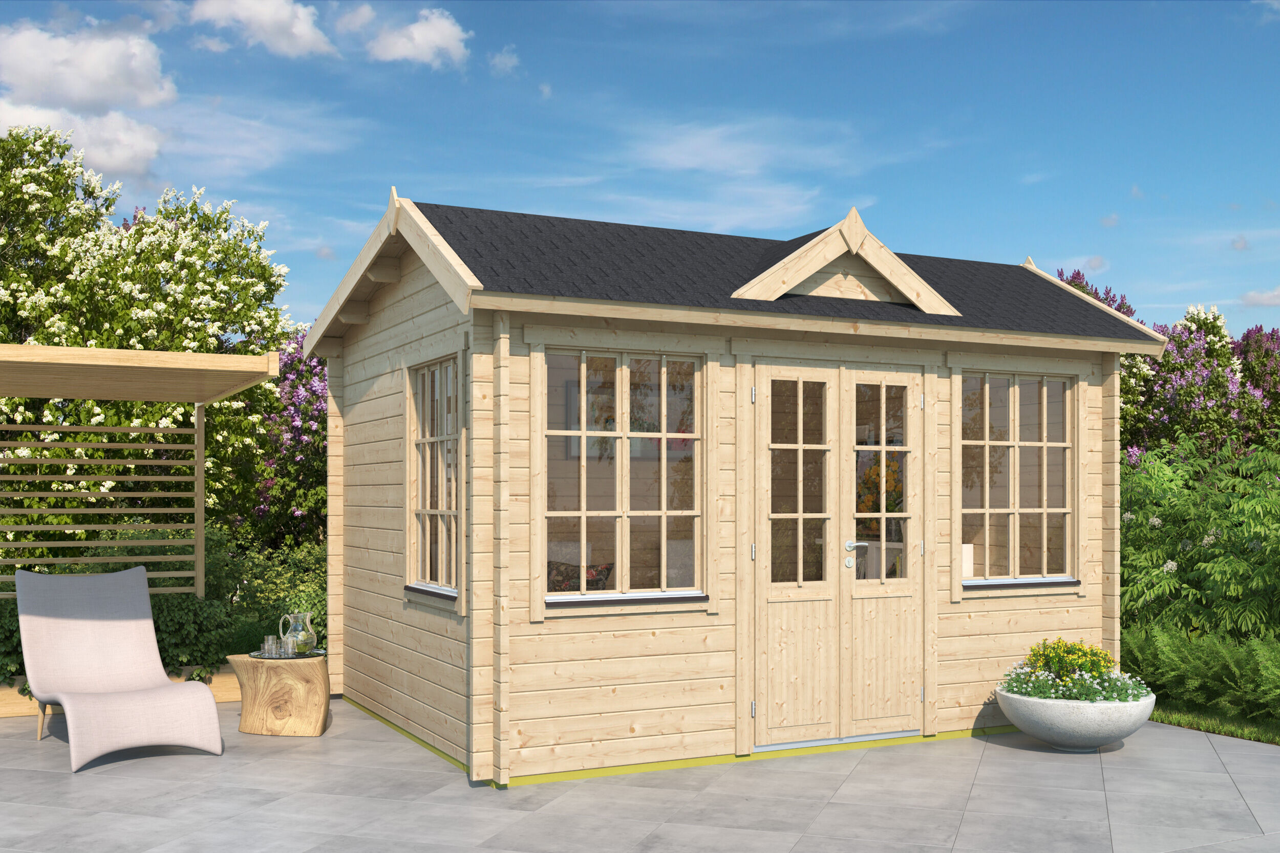 Fjordholz Holzgartenhaus Modell Teehaus Oxford 44 | 4x4m Unkategorisiert online kaufen