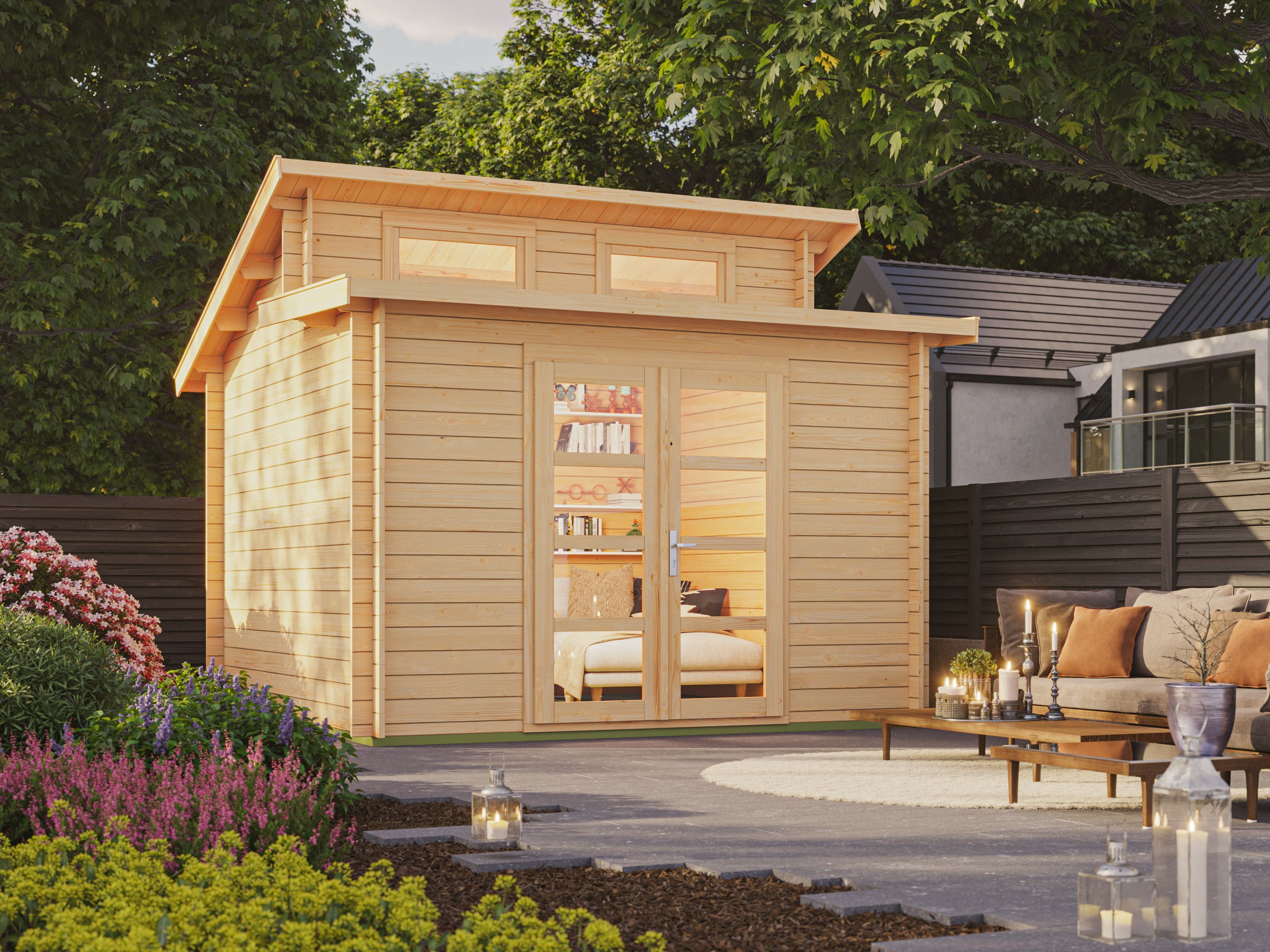 Fjordholz Pultdach Holzgartenhaus Modell Aktiva-28 A | 3x3m Unkategorisiert online kaufen