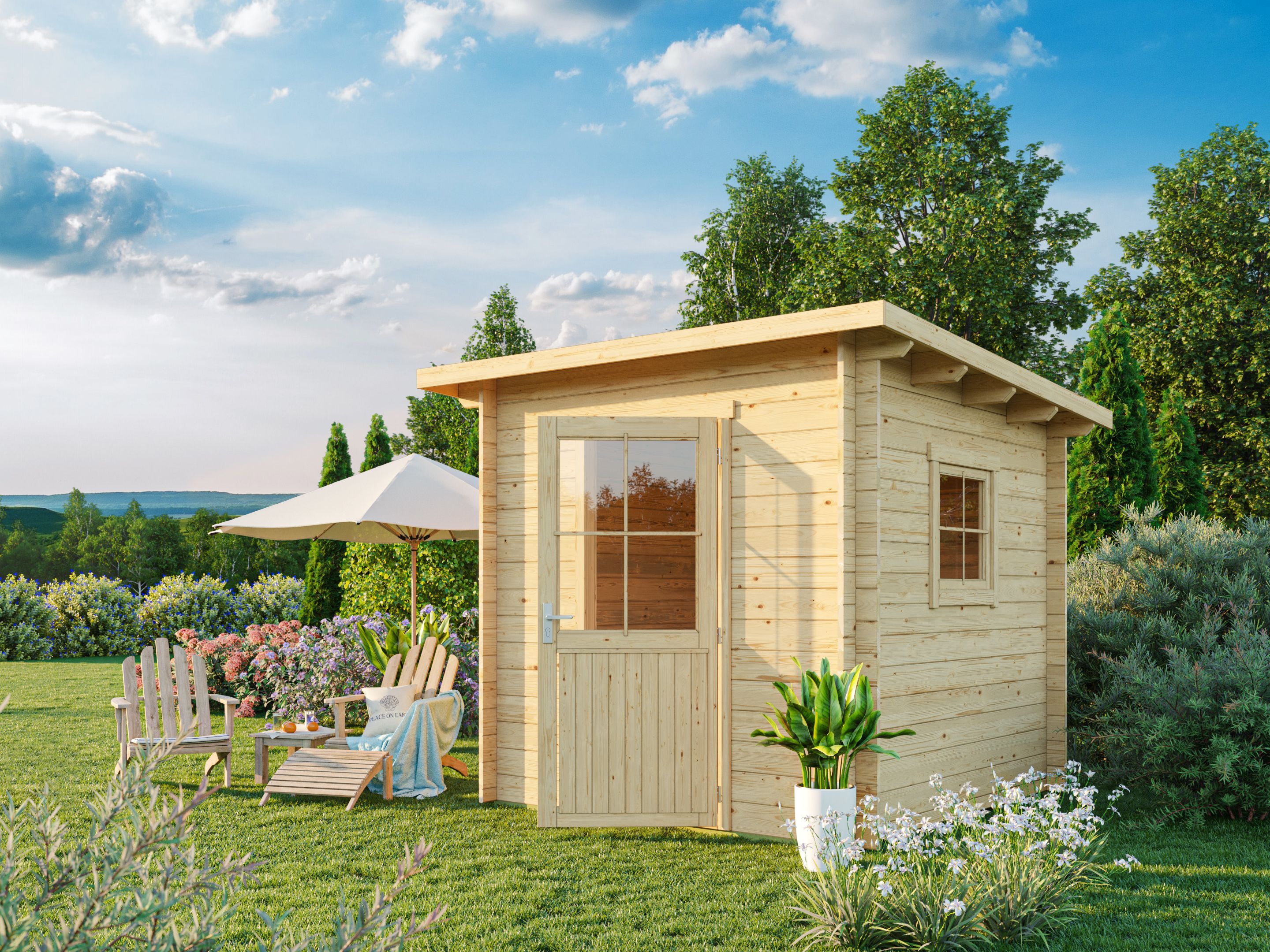 Fjordholz Pultdach Holzgartenhaus Modell Ezra 1C | 2x2m Unkategorisiert online kaufen