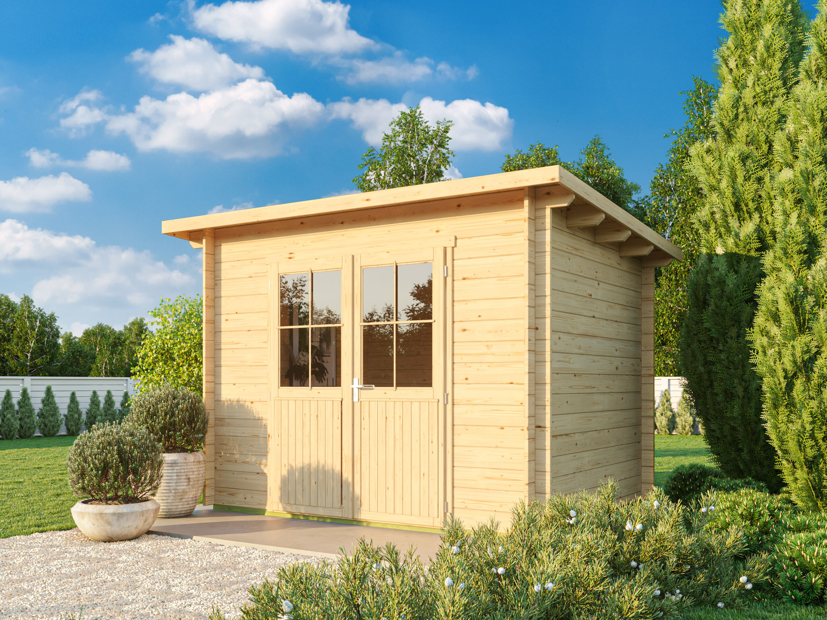 Fjordholz Pultdach Holzgartenhaus Modell Ezra 2D | 3x3m Unkategorisiert online kaufen