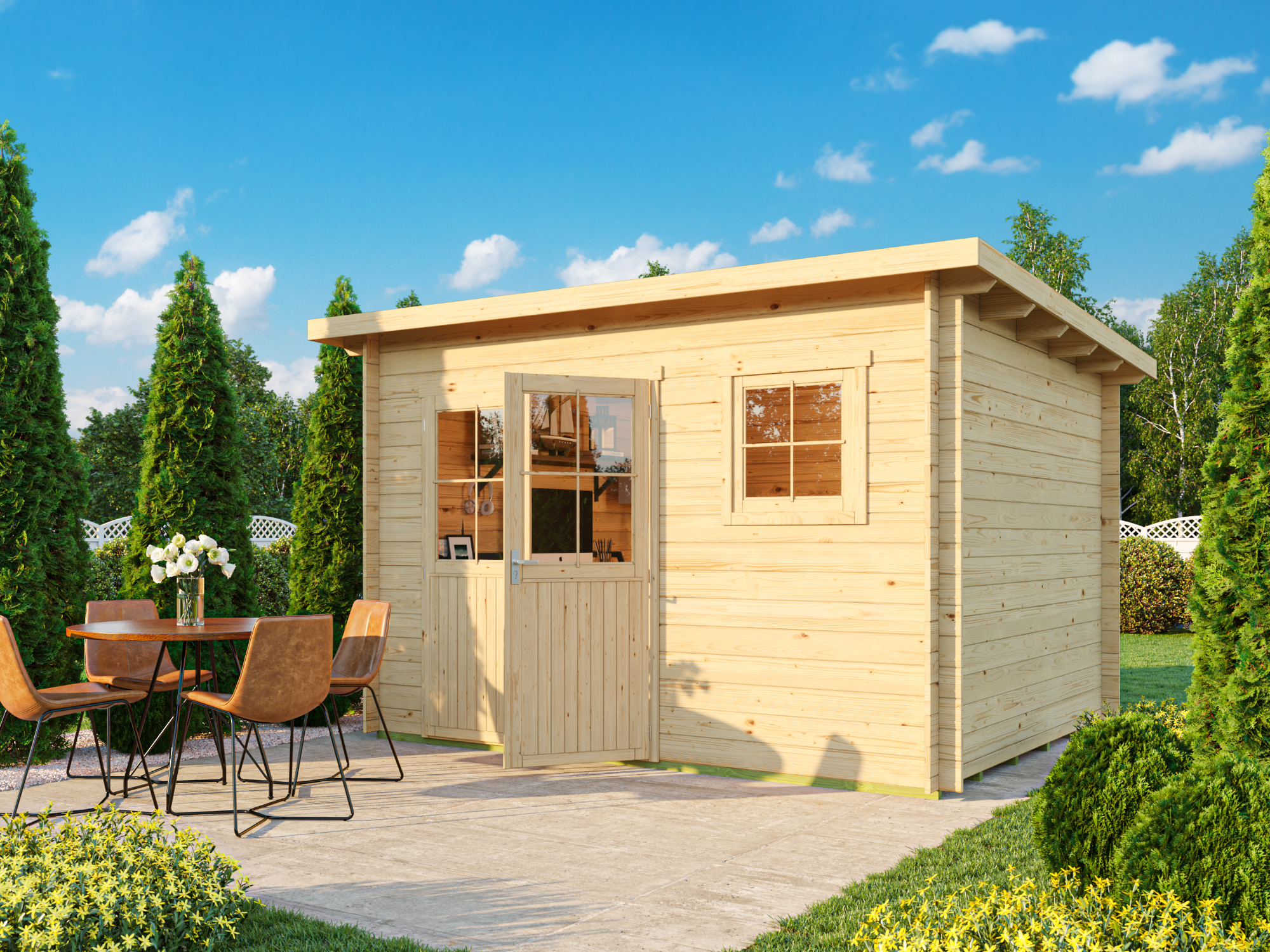 Fjordholz Pultdach Holzgartenhaus Modell Ezra 4F | 3x3m Unkategorisiert online kaufen
