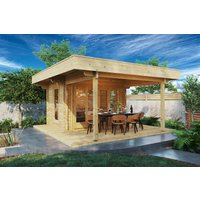 Gartenhaus mit Terrasse „Remo 2” 4x5m | Gartenhaus mit Veranda 5x5m | Terrasse und Terrassenüberdachung | Heller, geräumiger Innenraum mit Sonnendach, mit Terrasse Unkategorisiert online kaufen