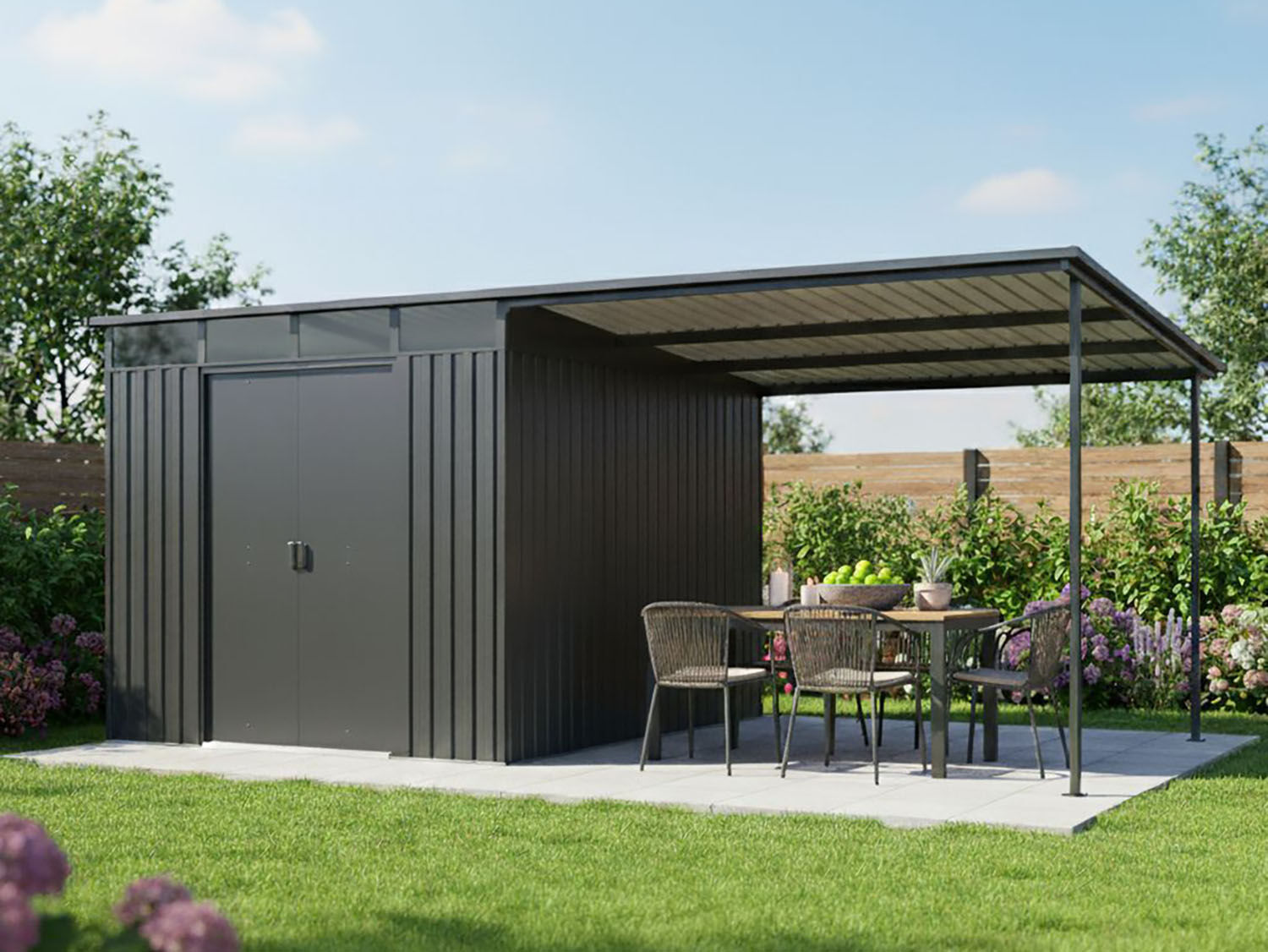 Metall Gerätehaus Modell Lübeck 12,36 m² | 6x4m Unkategorisiert online kaufen