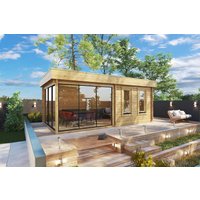 Modernes Gartenhaus “Aurora” 6x3m | Modernes Gartenhaus mit Flachdach | 3x6m großes Gartenhaus mit Schiebetür aus Glas Unkategorisiert online kaufen