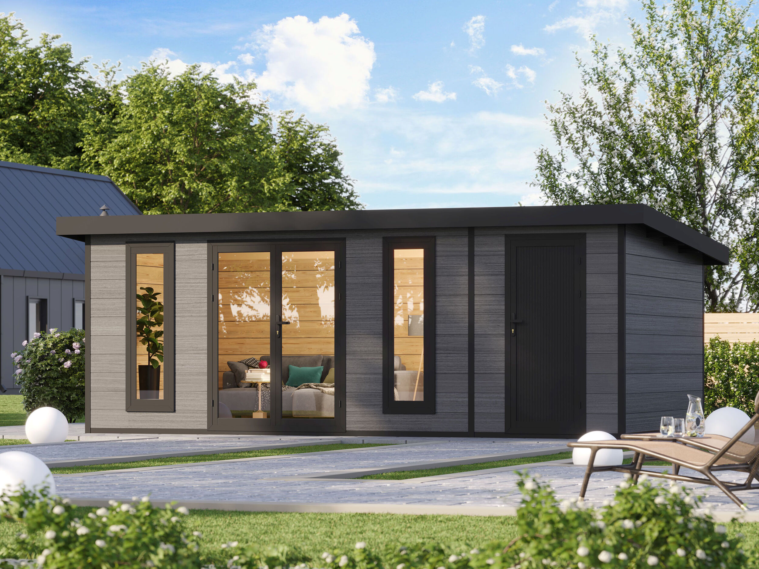 WPC Holzgartenhaus Modell Panorama 2-Raum | 6x3m Unkategorisiert online kaufen