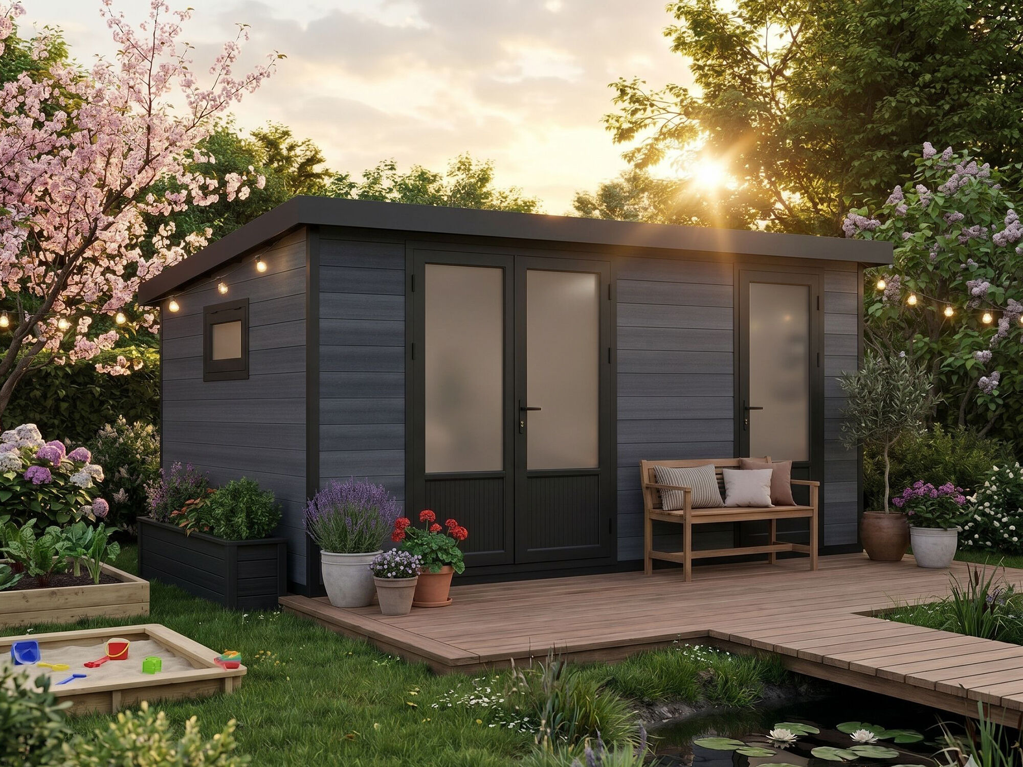 WPC Holzgartenhaus Modell Style DeLuxe 2-Raum 12,24 m² | 4x3m Unkategorisiert online kaufen