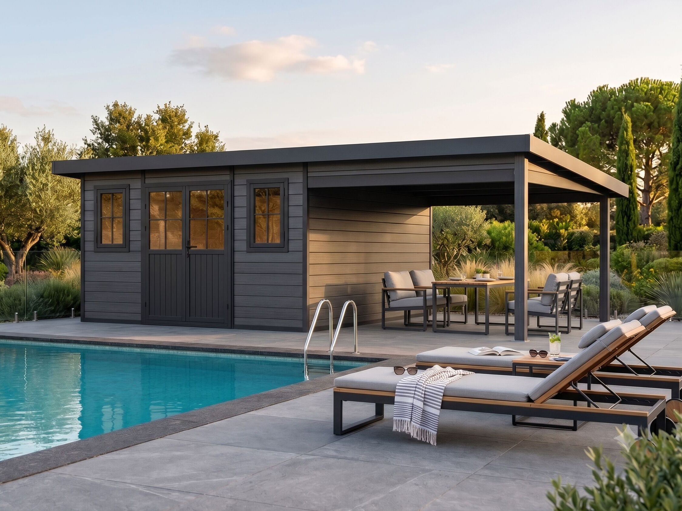 WPC Holzgartenhaus Modell Style DeLuxe 26,60 m² | 8x3m Unkategorisiert online kaufen
