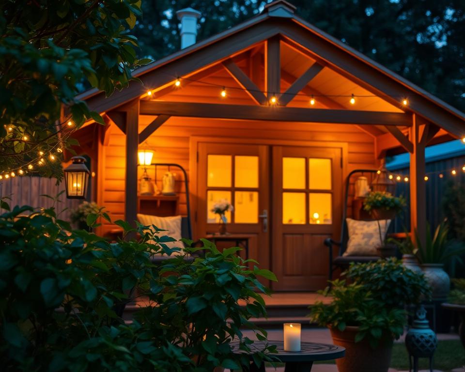 Beleuchtung Gartenhaus Akzente