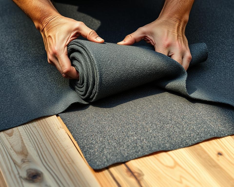 Dachpappe als Unterlage verlegen