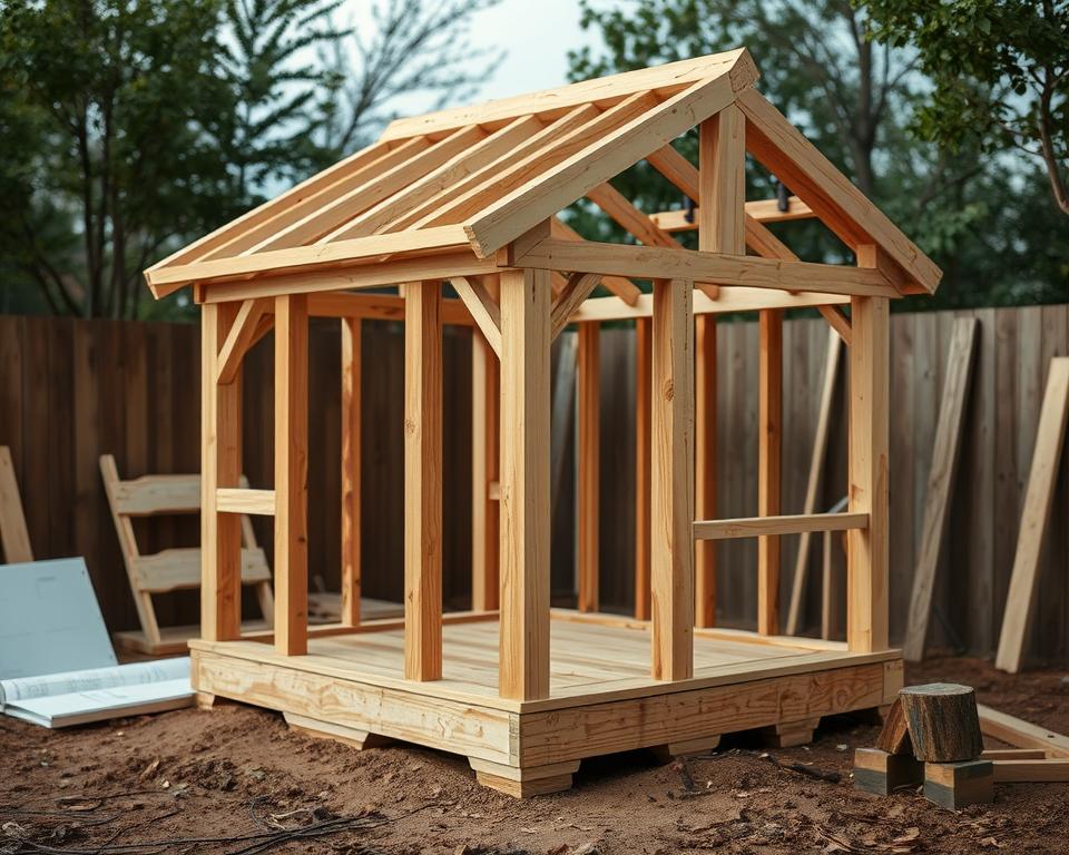 Fundament und Bau Spielhaus