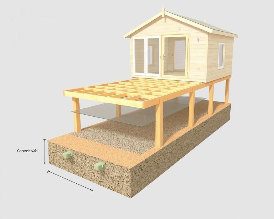 Fundament und Unterboden Konstruktion