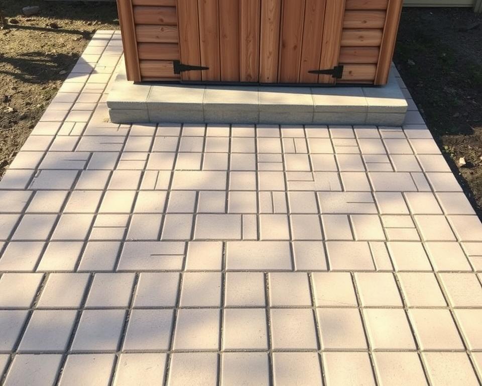 Gehwegplatten Fundament Gartenhaus