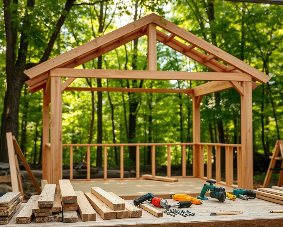 Materialauswahl Holzpavillon