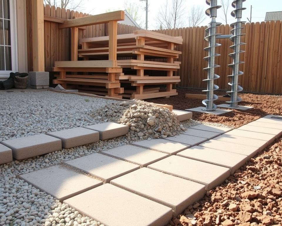 Materialien für Gartenhaus Fundament
