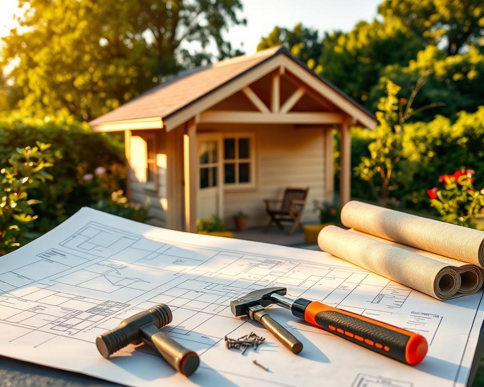 Planung Gartenhaus Dachpappe