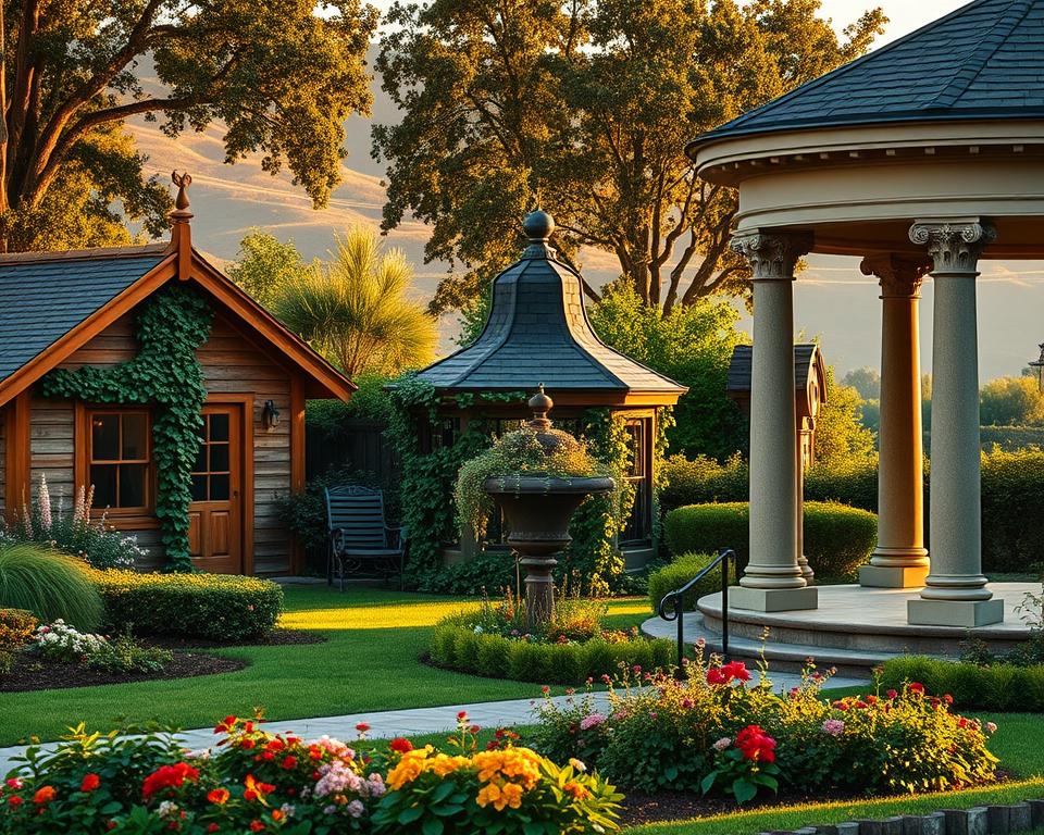 Vergleich Gartenhaus Laube Pavillon Ästhetik