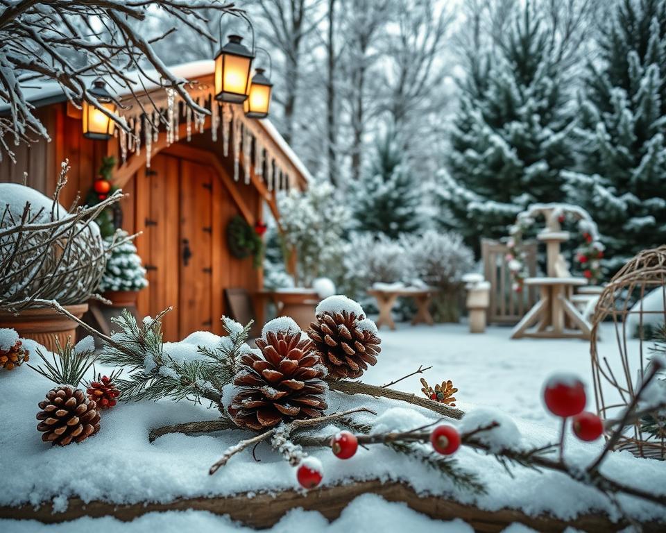 kreative winterliche Gartendeko Ideen