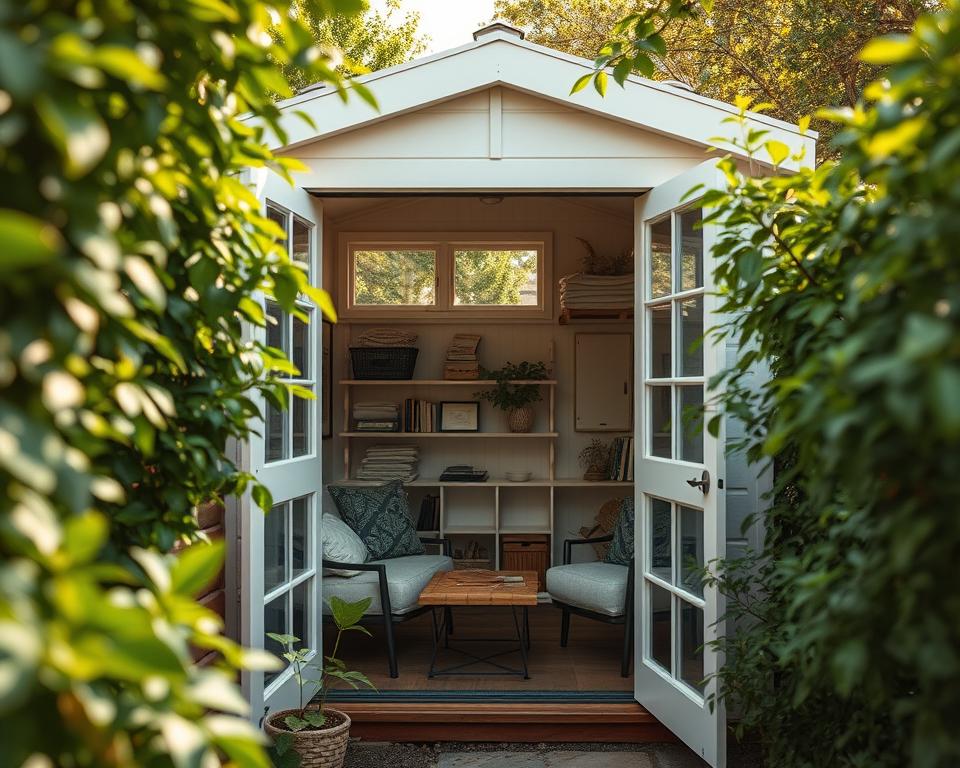 platzsparende ideen kleines gartenhaus