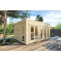 Modernes Gartenhaus “Grace” 5x4m | Modernes Gartenhaus mit Flachdach | 4x5m großes Gartenhaus aus Holz | Gartenlounge