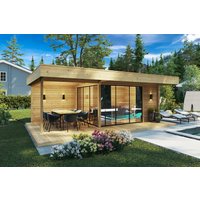 Modernes Gartenhaus mit Terrasse “Luna” 12m² | 7x5m mit Terrasse