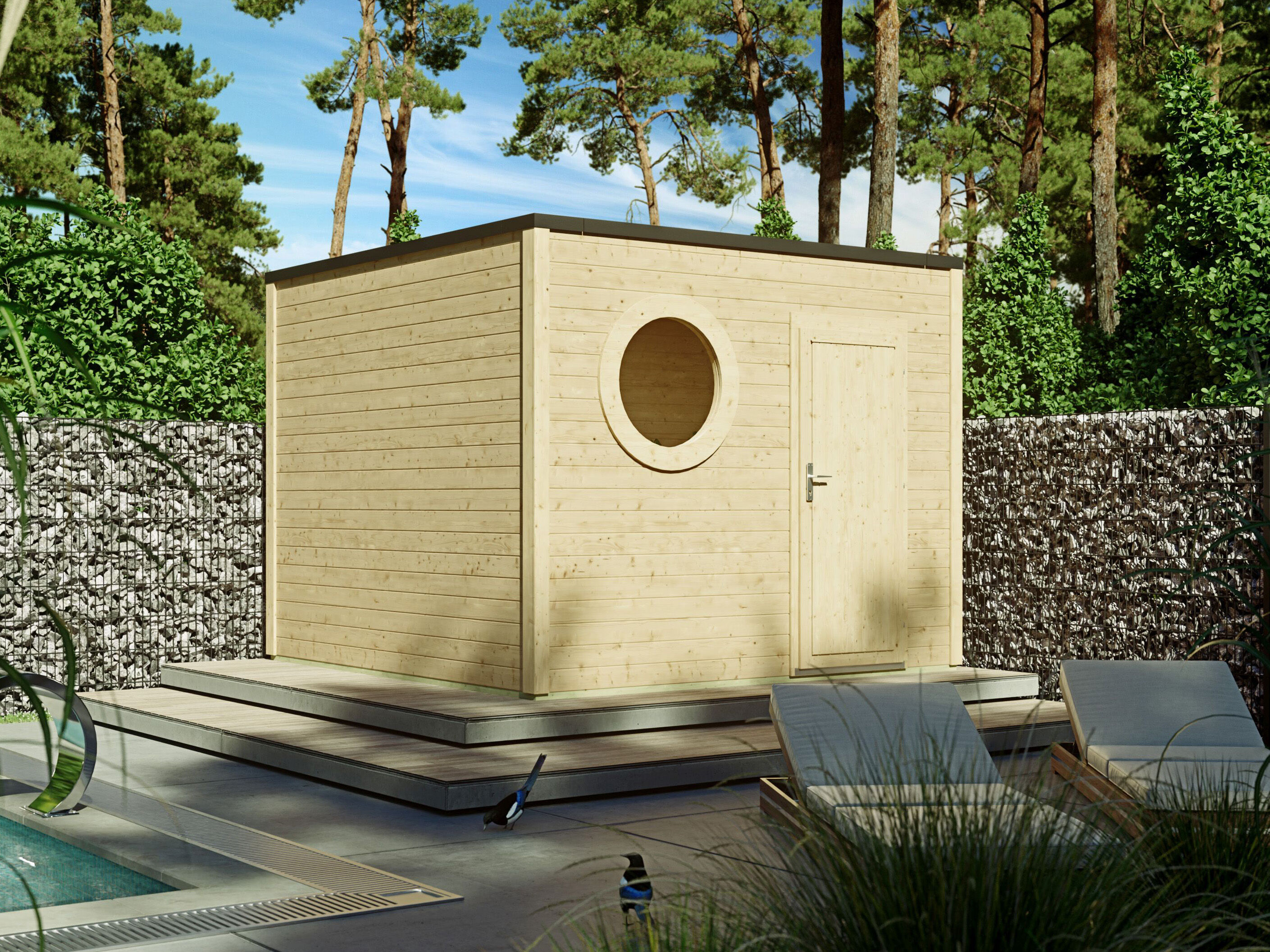 Fjordholz Holzgartenhaus Modell Rondo 40 B | 3x3m