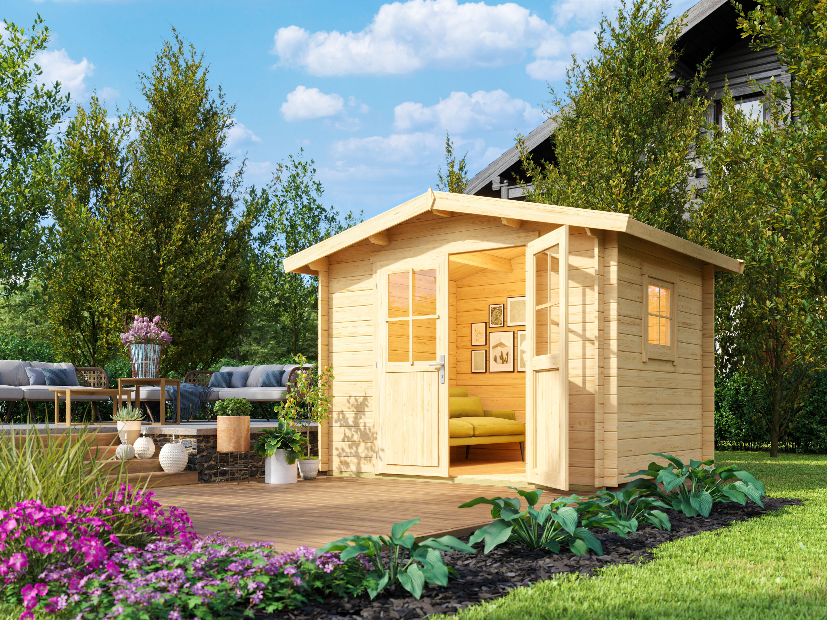 Fjordholz Satteldach Holzgartenhaus Modell Eliza 2E | 3x2m