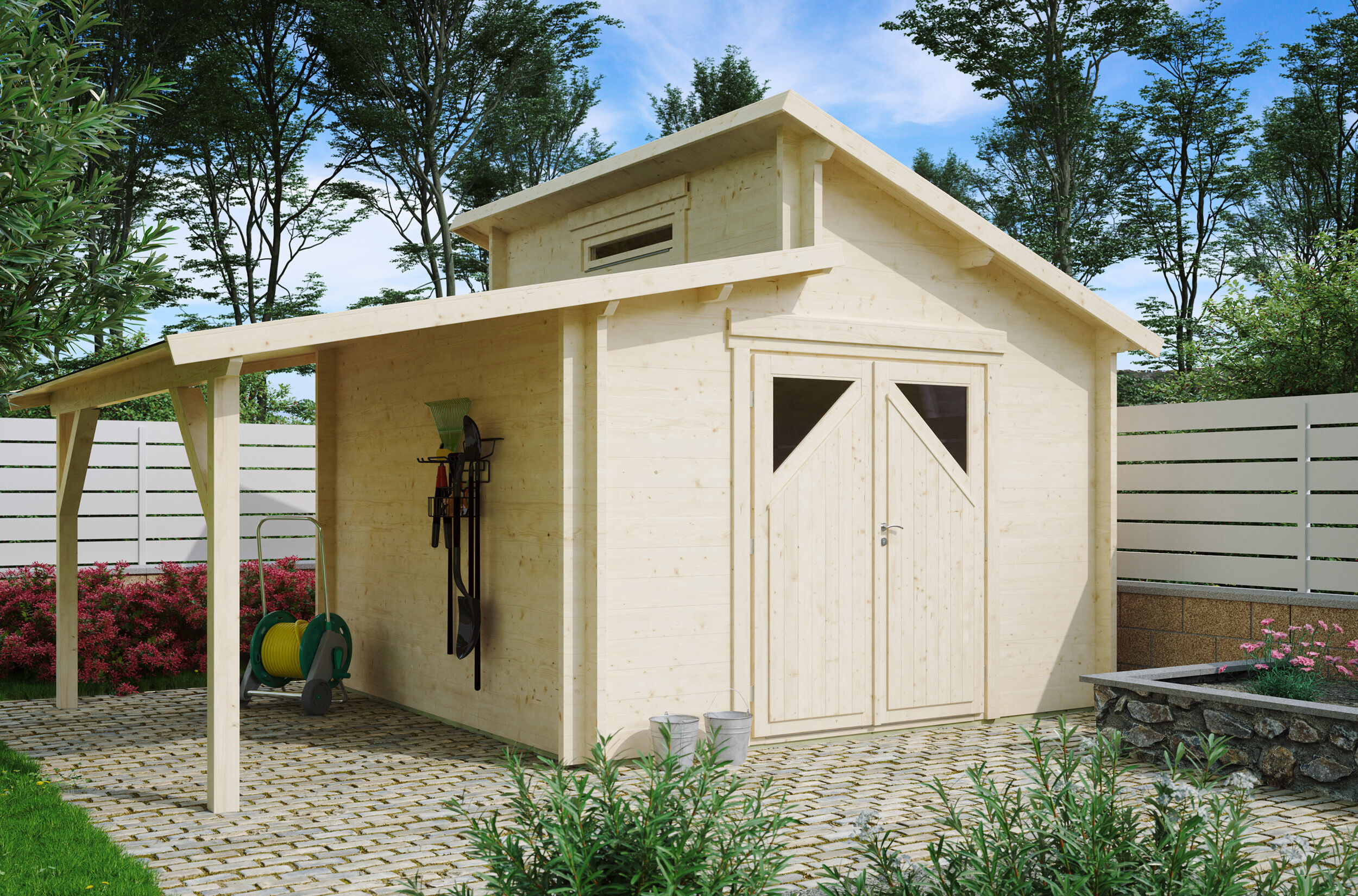 Fjordholz Holzgartenhaus Modell Varianta 44 D +SD | 5x3m