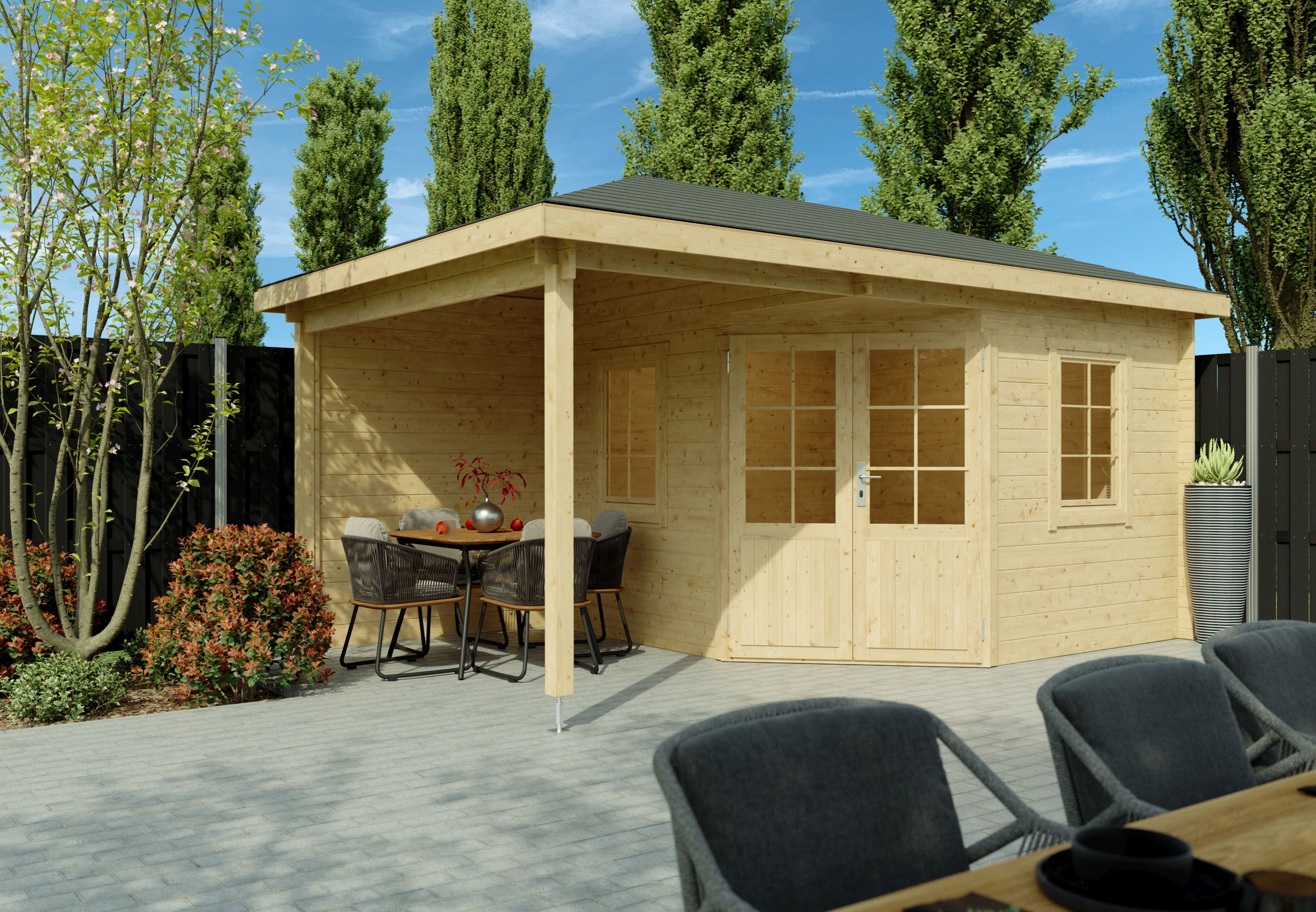 Fjordholz 5-Eck Holzgartenhaus Modell Evelyn 3B | 4x3m