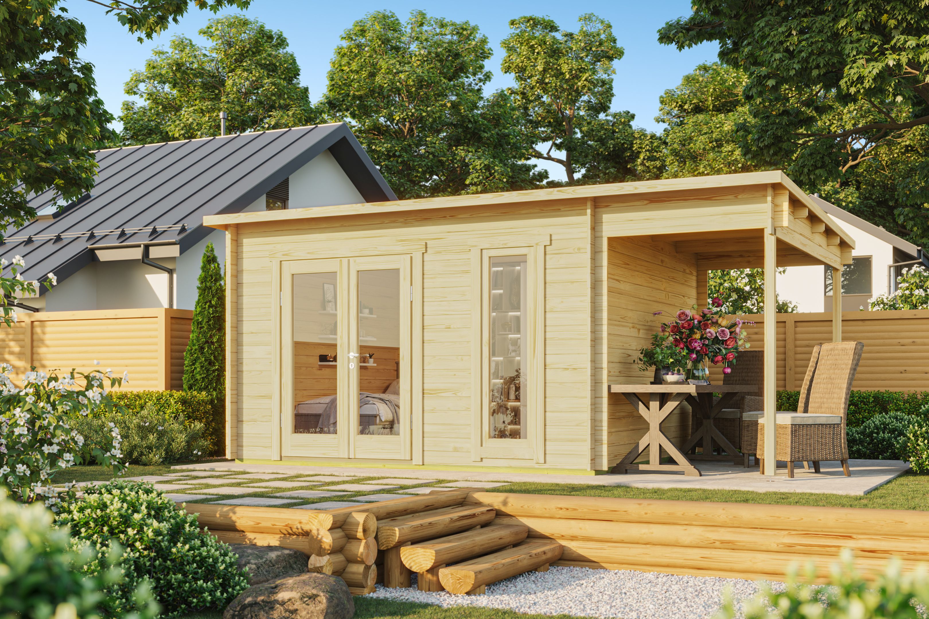 Fjordholz Pultdach Holzgartenhaus Modell Mali 28 A | 5x3m