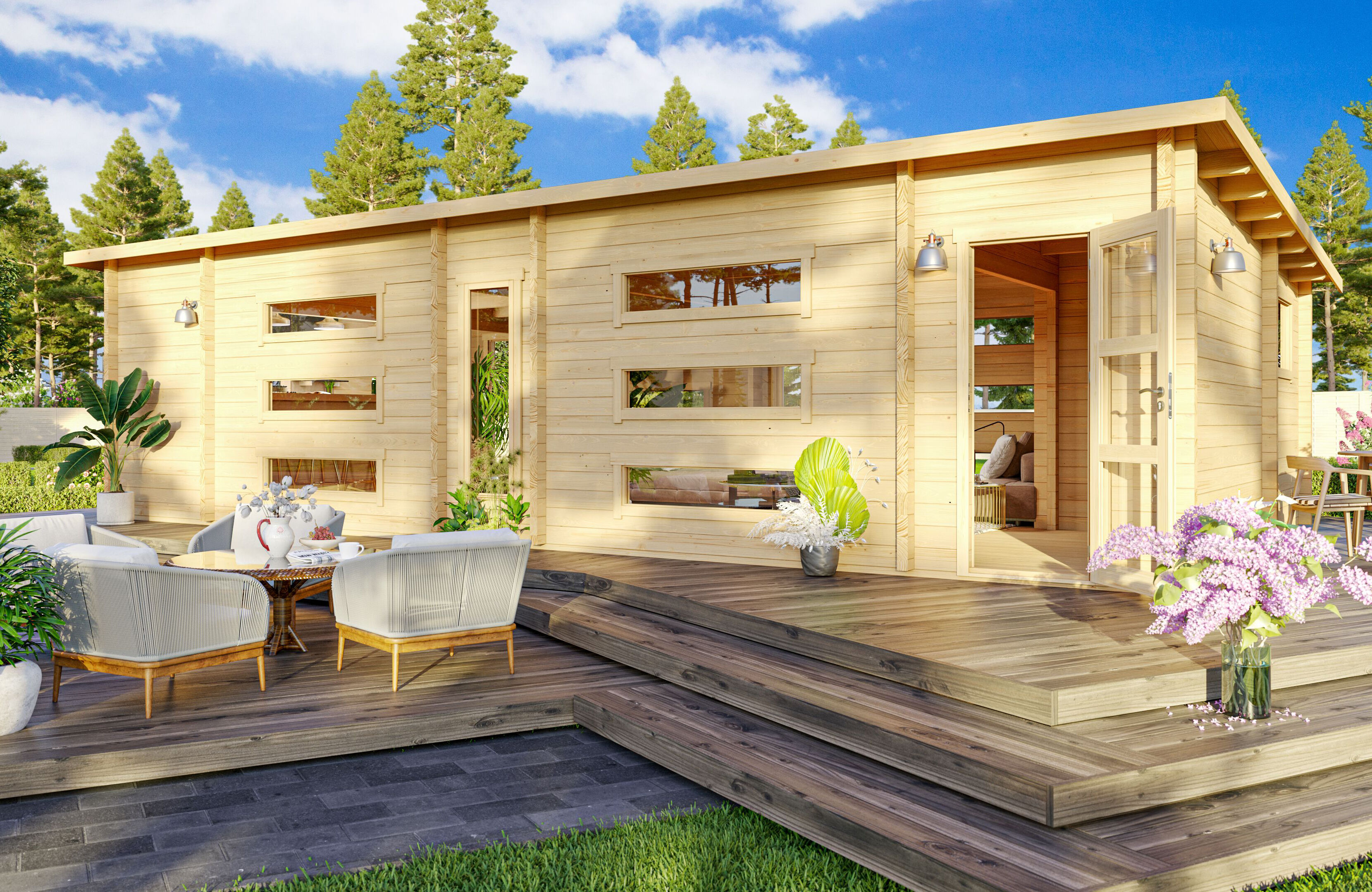 Fjordholz Holzgartenhaus Modell Dundee 70 B | 6x4m